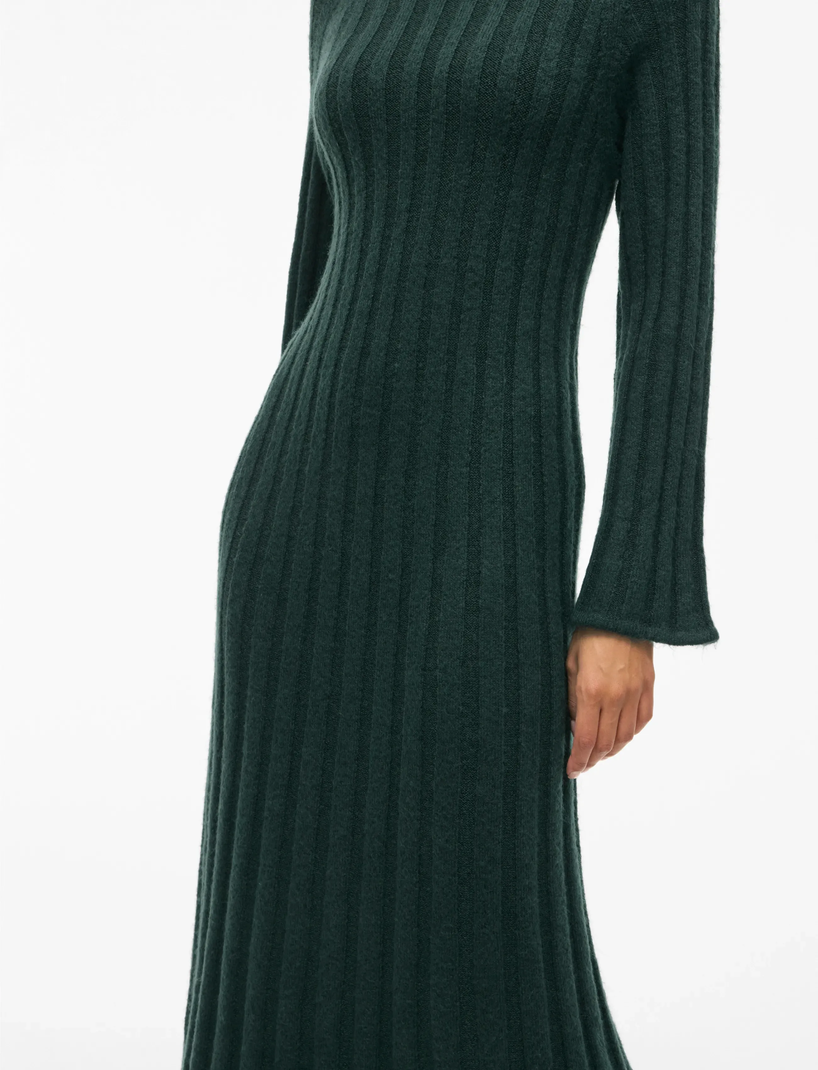 Vila - VICLEO HIGHNECK L/S ANKLE KNIT DRESS - strikkjoler - ponderosa pine - 5