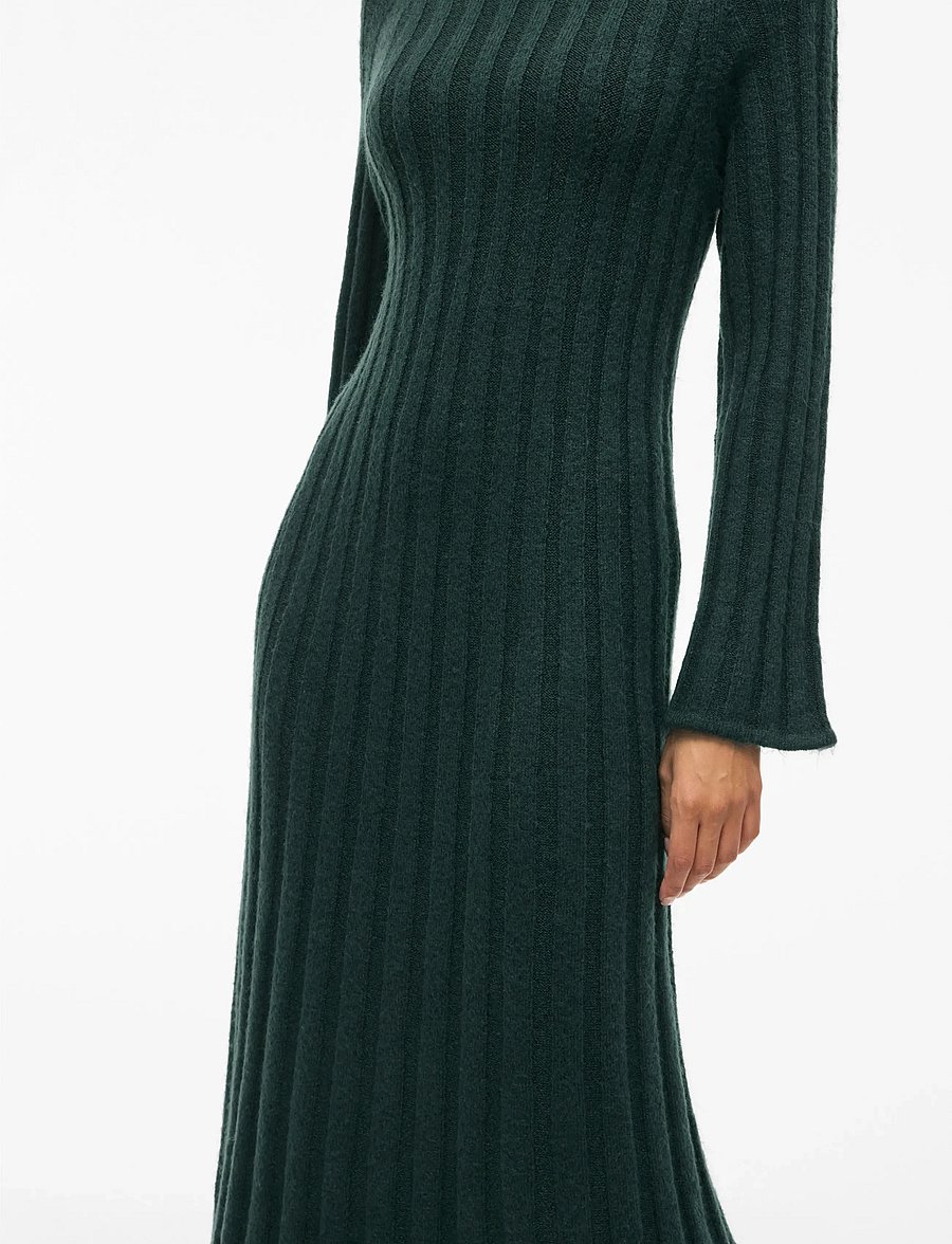 Vila - VICLEO HIGHNECK L/S ANKLE KNIT DRESS - strickkleider - ponderosa pine - 5
