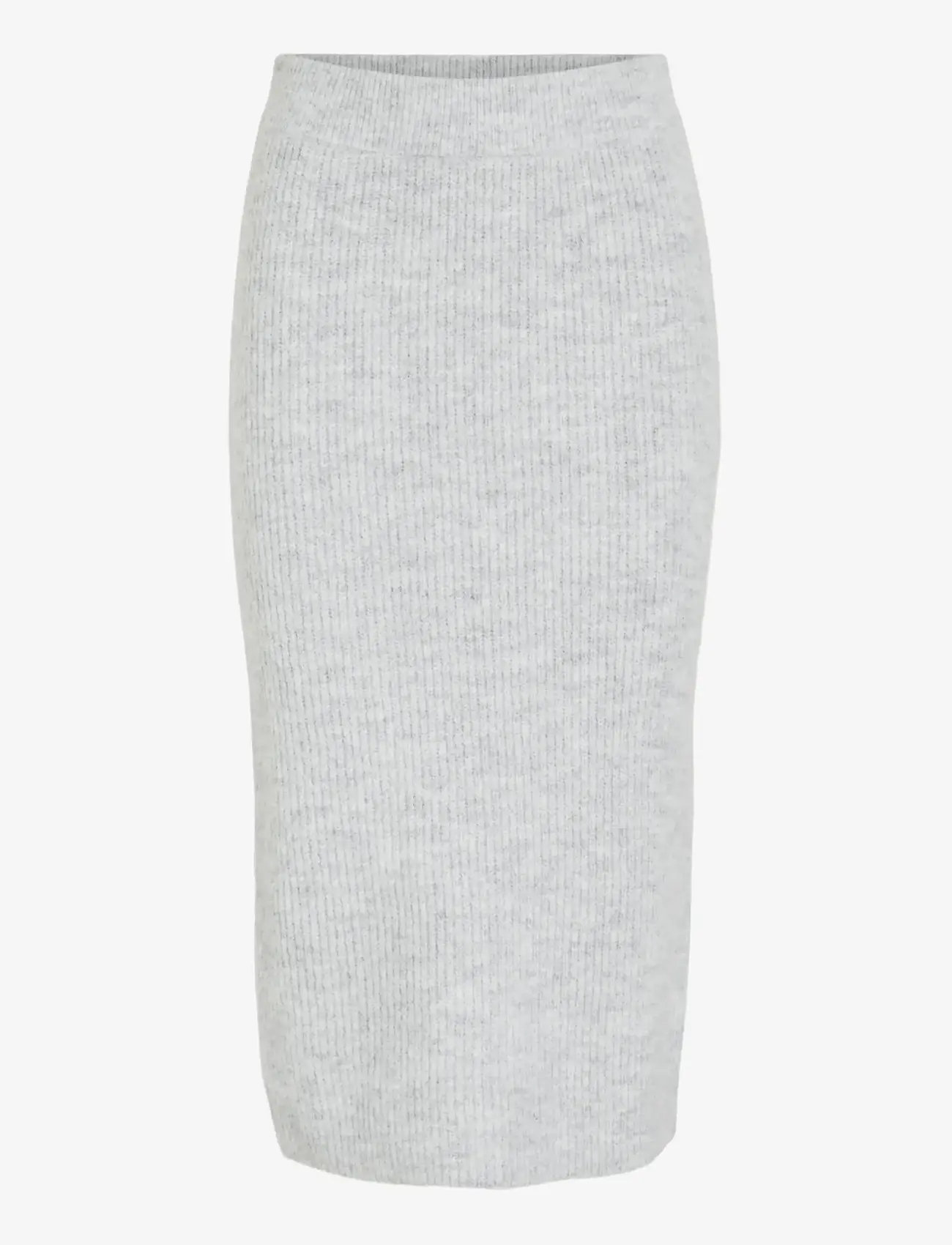 Vila - VIRETTA PENCIL KNIT SKIRT - megzti sijonai - light grey melange - 0