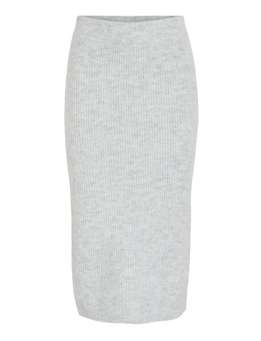 Vila - VIRETTA PENCIL KNIT SKIRT - knitted skirts - light grey melange - 0