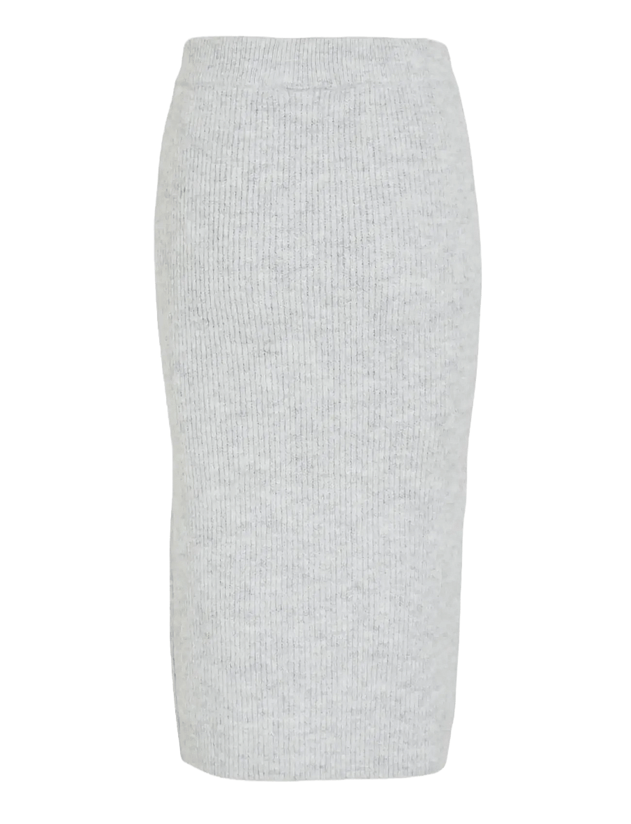 Vila - VIRETTA PENCIL KNIT SKIRT - knitted skirts - light grey melange - 1