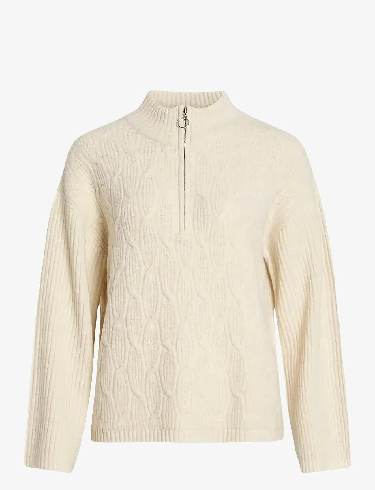 Vila - VILASSIA L/S HIGH NECK ZIPPER TOP - NOOS - striktrøjer - birch - 1