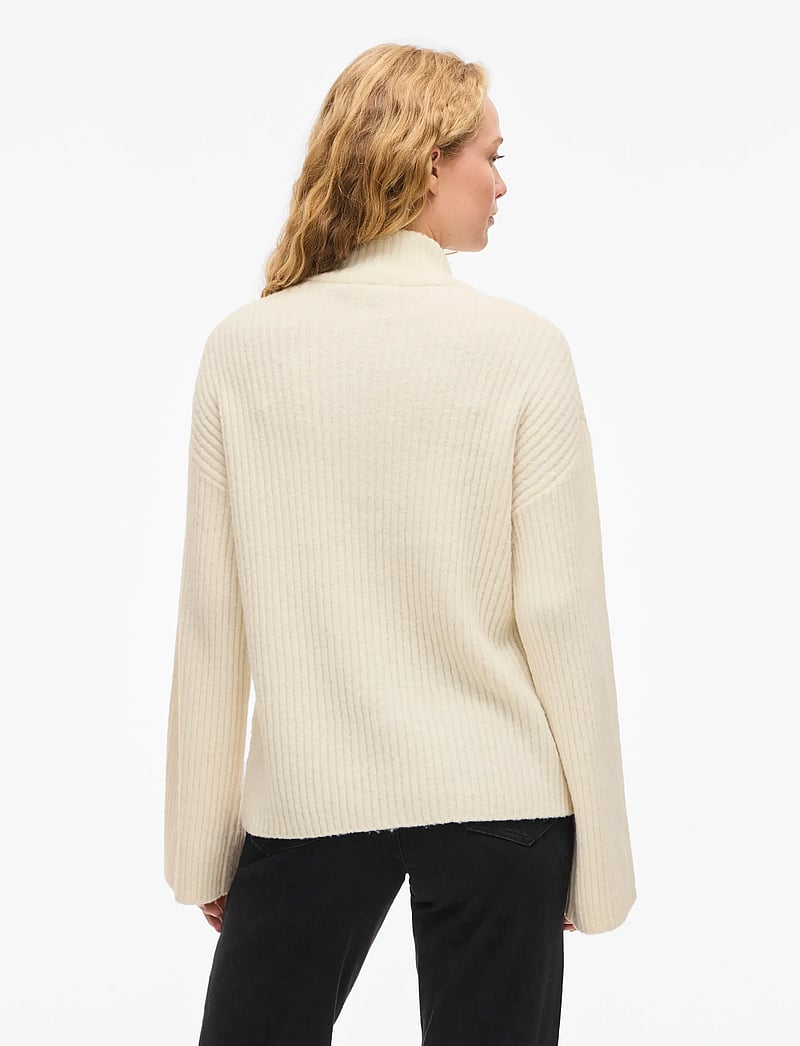 Vila - VILASSIA L/S HIGH NECK ZIPPER TOP - NOOS - striktrøjer - birch - 3