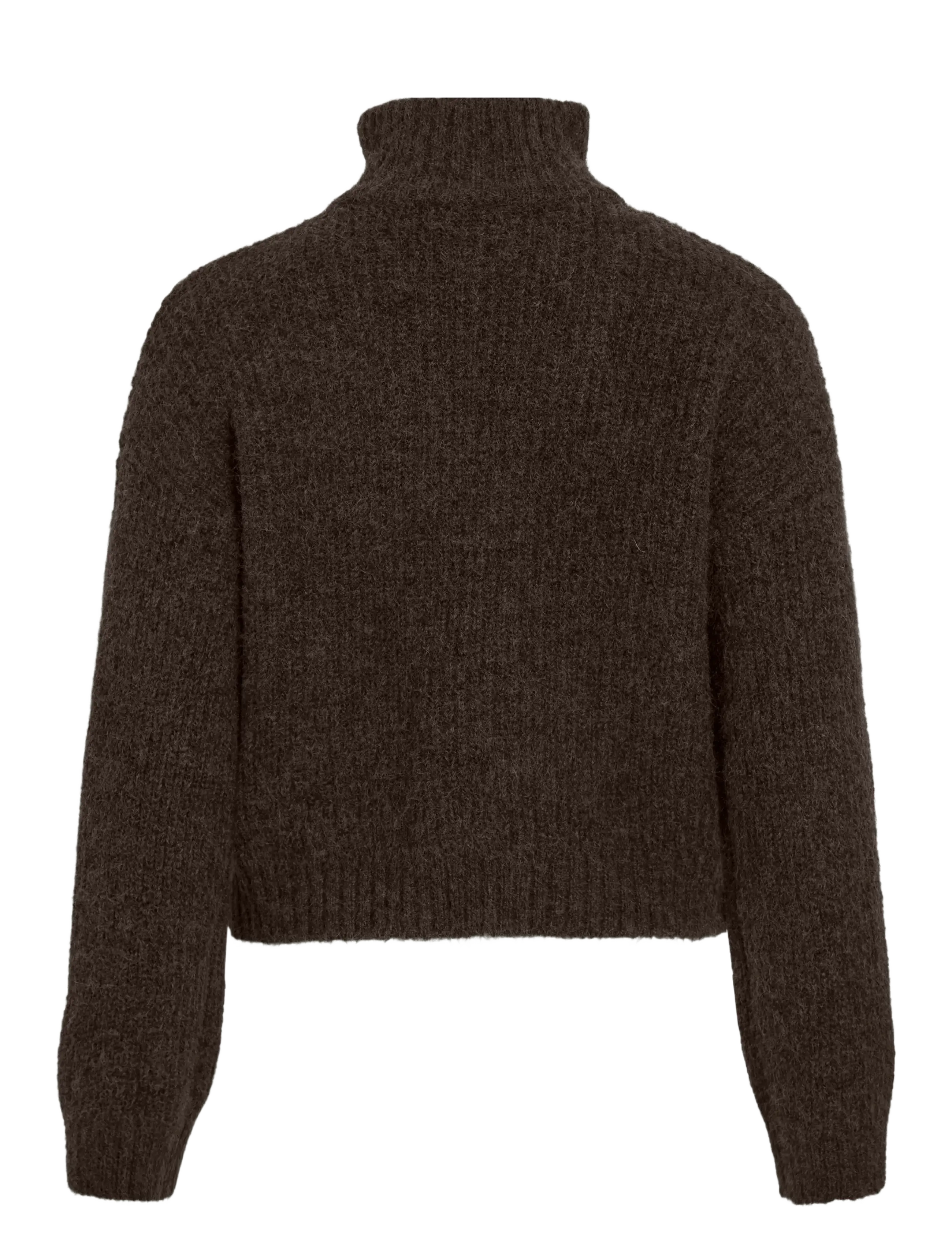 Vila - VIGLEEBA HIGH NECK L/S RIB KNIT TOP - turtlenecks - coffee bean - 2