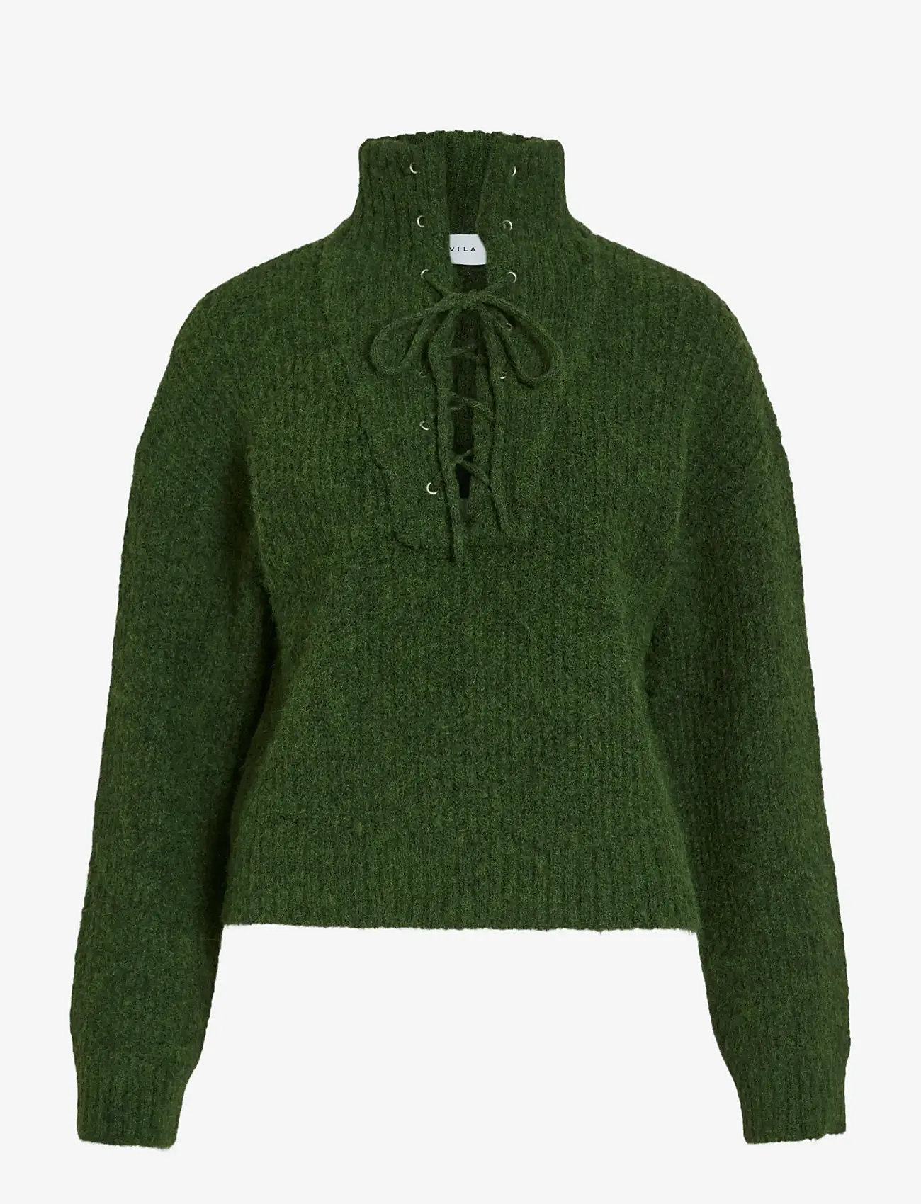 Vila - VIGLEEBA HIGH NECK L/S RIB KNIT TOP - rullekraver - deep depths - 1