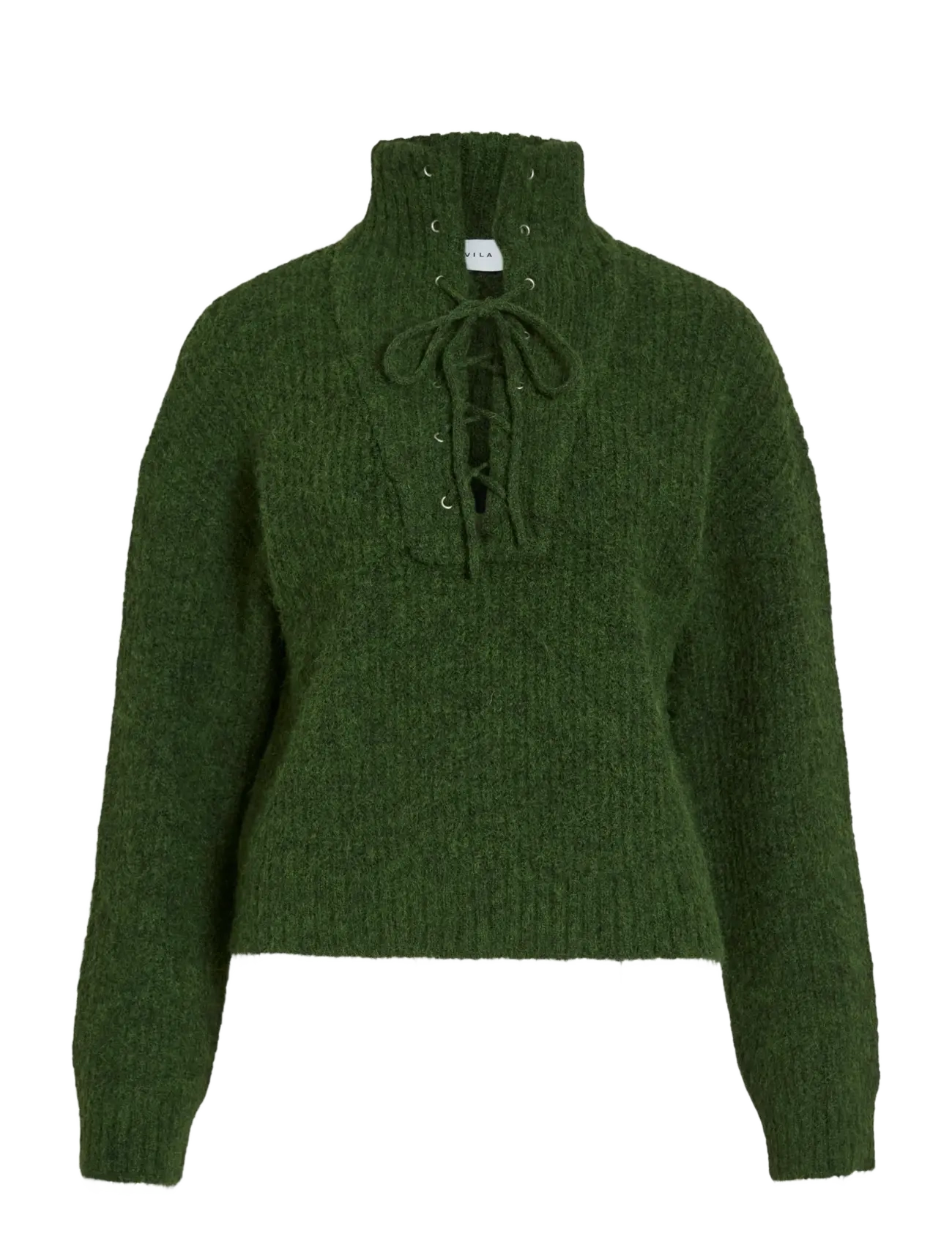Vila VIGLEEBA HIGH NECK L/S RIB KNIT TOP - Strickmode - DEEP DEPTHS / green