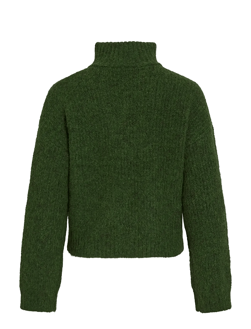 Vila - VIGLEEBA HIGH NECK L/S RIB KNIT TOP - pooloneuleet - deep depths - 2