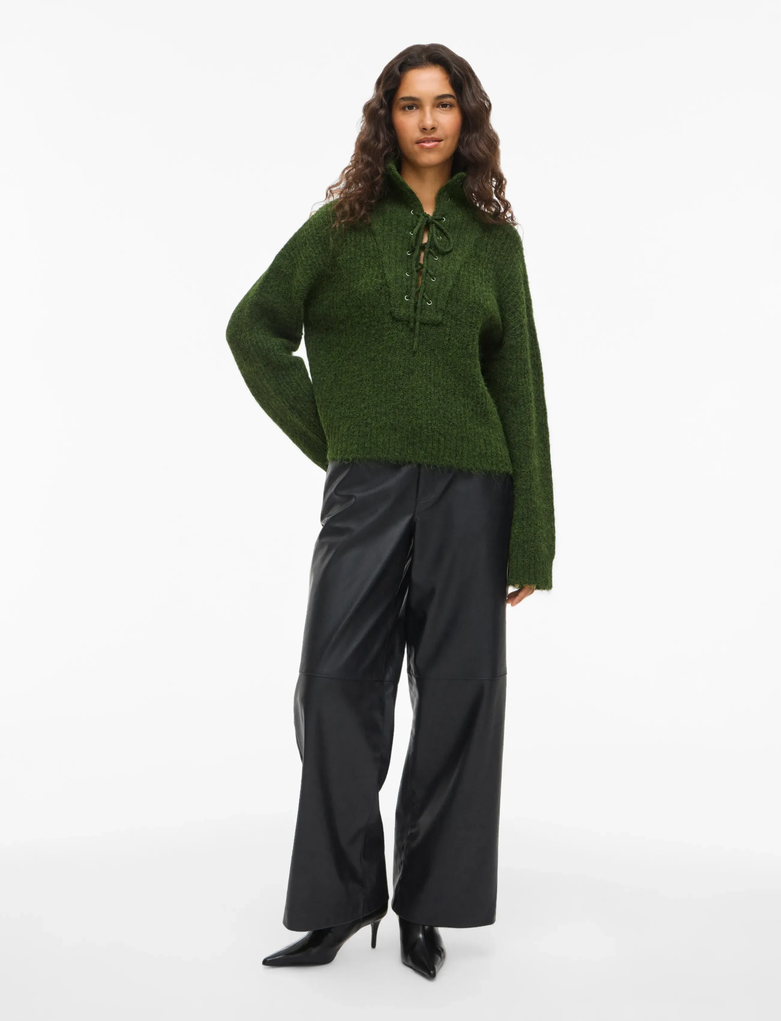 Vila - VIGLEEBA HIGH NECK L/S RIB KNIT TOP - pulls à col roulé - deep depths - 4