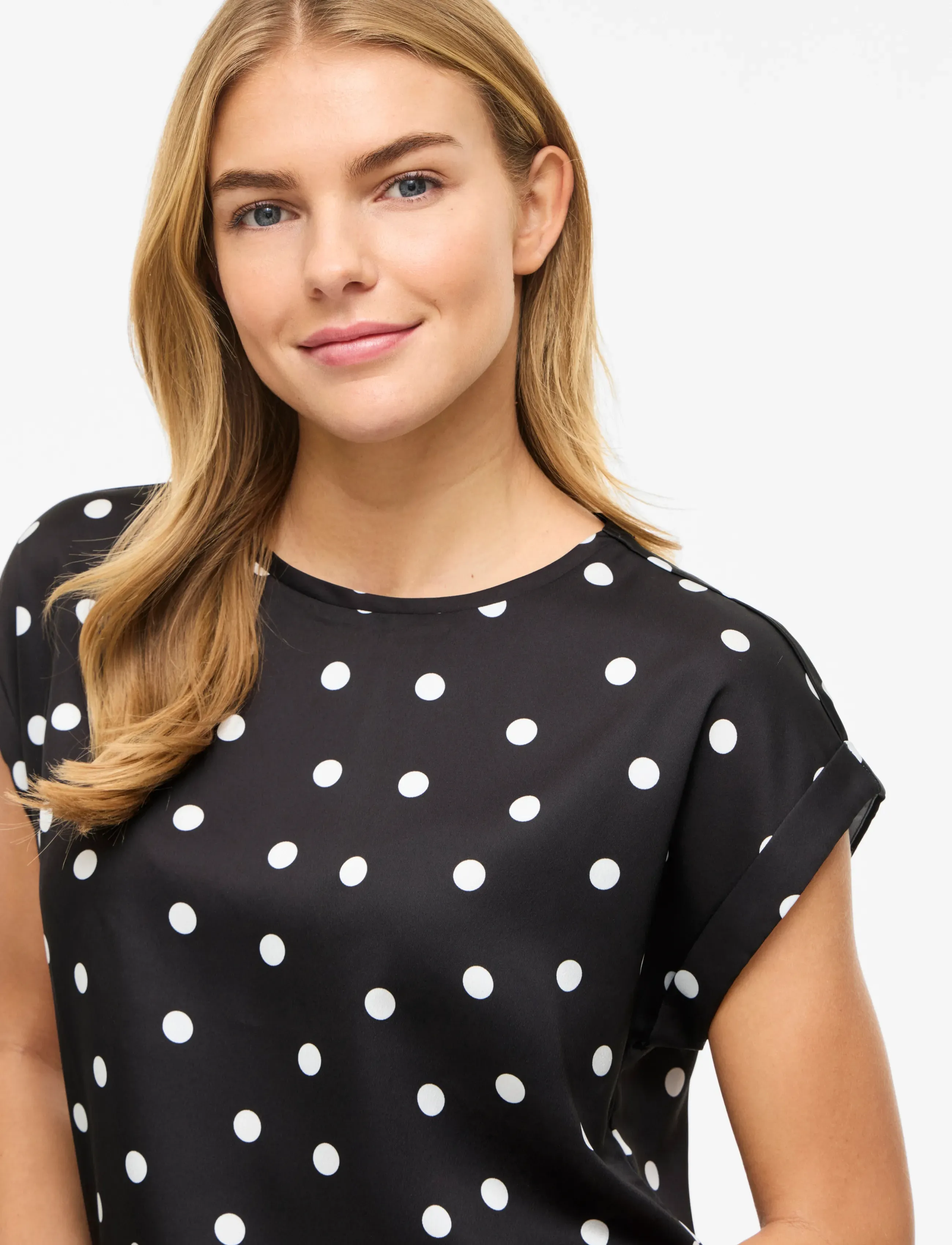 Vila - VIELLETTE S/S FULL SATIN TOP - NOOS - kortärmade blusar - black - 5