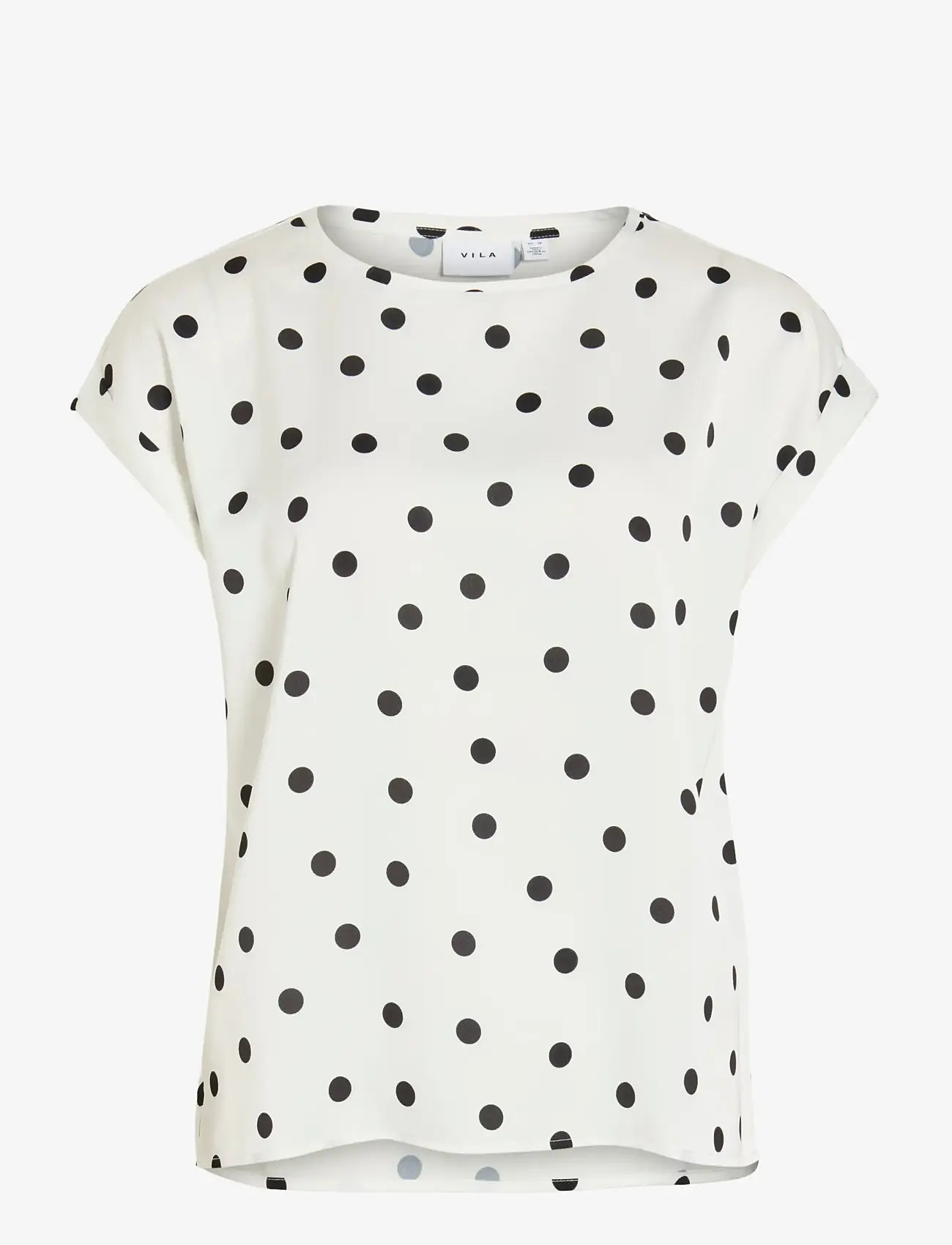 Vila - VIELLETTE S/S FULL SATIN TOP - NOOS - snow white - 1