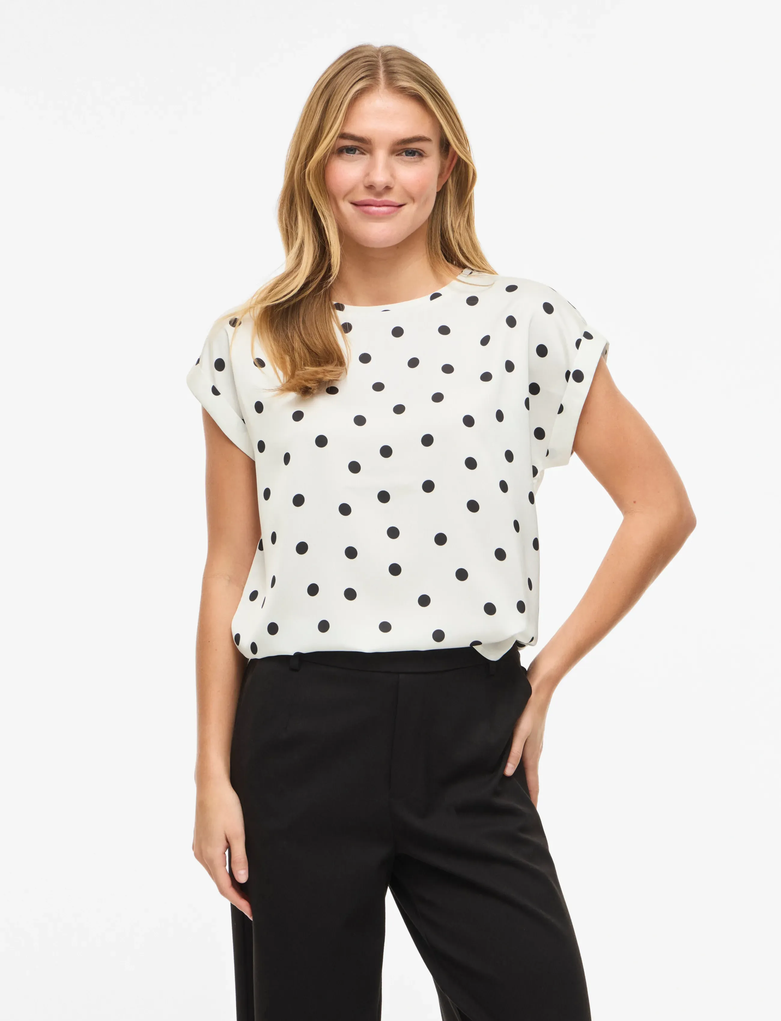 Vila VIELLETTE S/S FULL SATIN TOP - NOOS - Blusen - SNOW WHITE / white