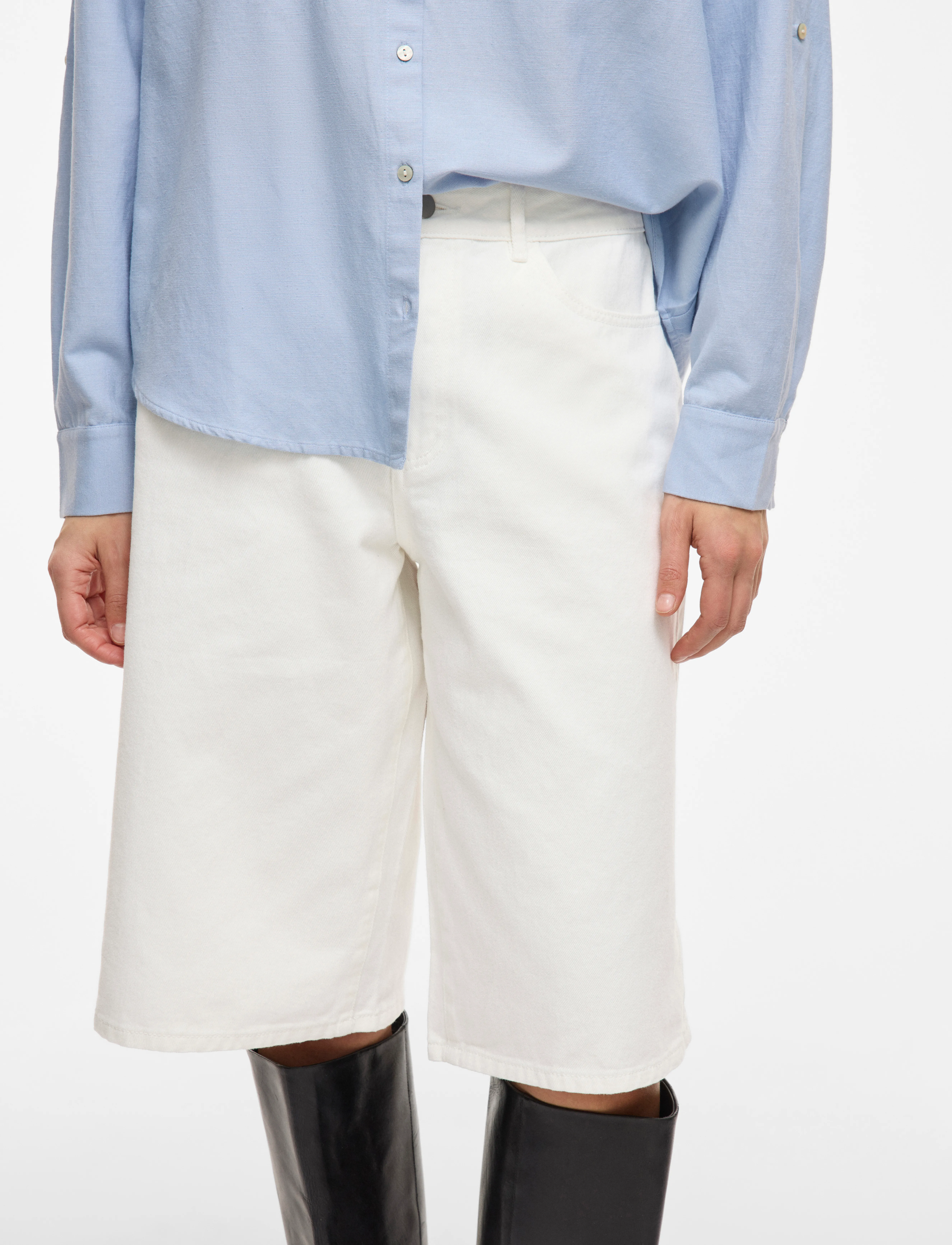 Vila - VIJADA HW BERMUDA SHORTS/KA - cloud dancer - 5