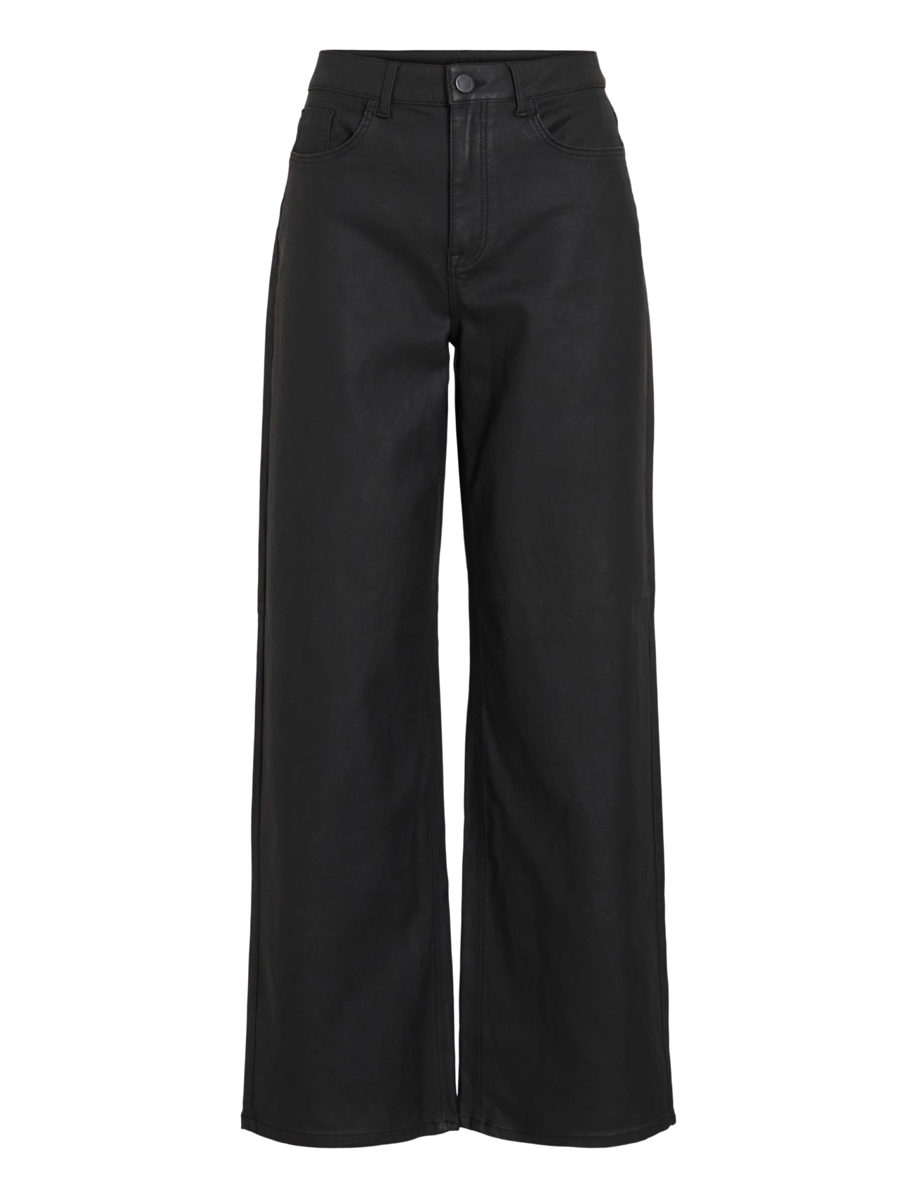 Vila - VIFREYA HW COATED WIDE JEANS/1 - black beauty - 1