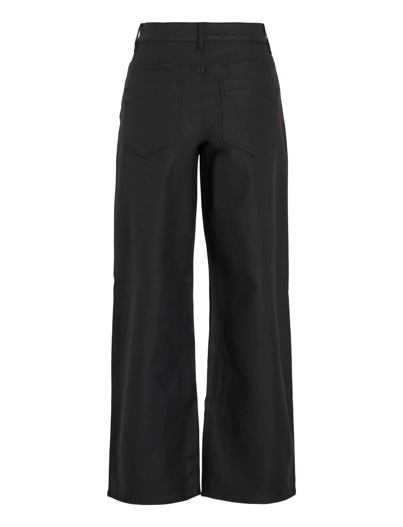 Vila - VIFREYA HW COATED WIDE JEANS/1 - black beauty - 2