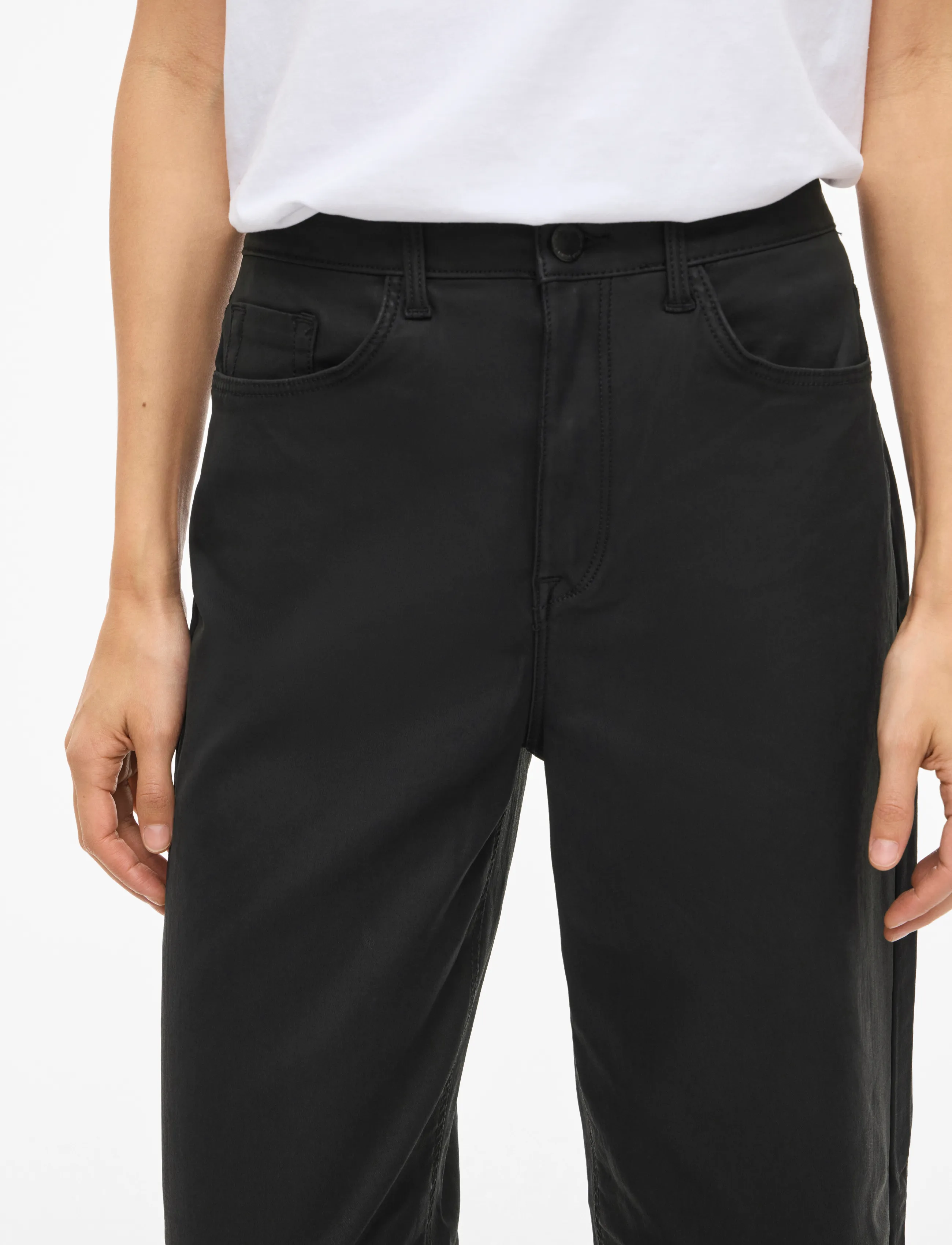 Vila - VIFREYA HW COATED WIDE JEANS/1 - black beauty - 5