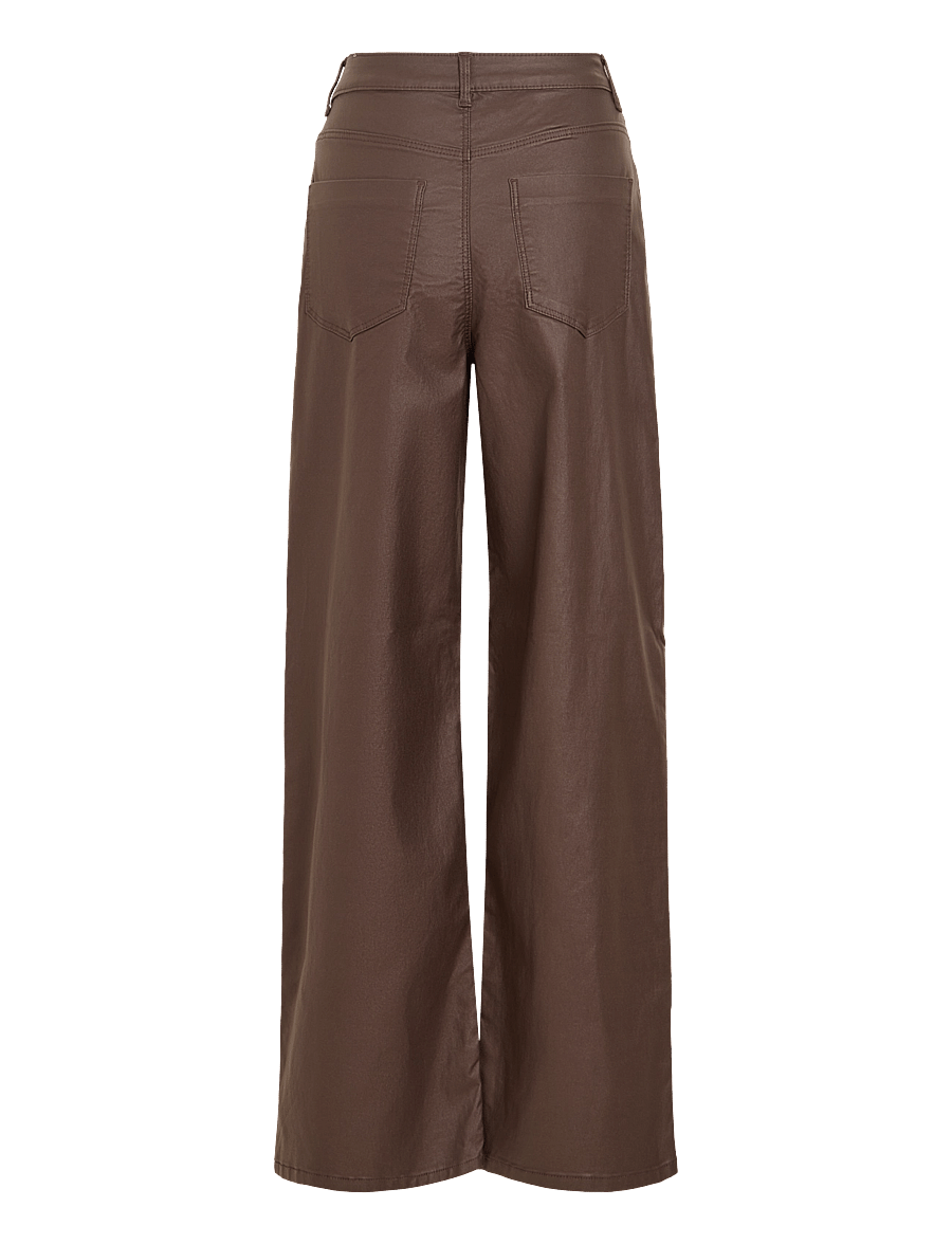 Vila - VIFREYA HW COATED WIDE JEANS/1 - vida jeans - coffee bean - 2