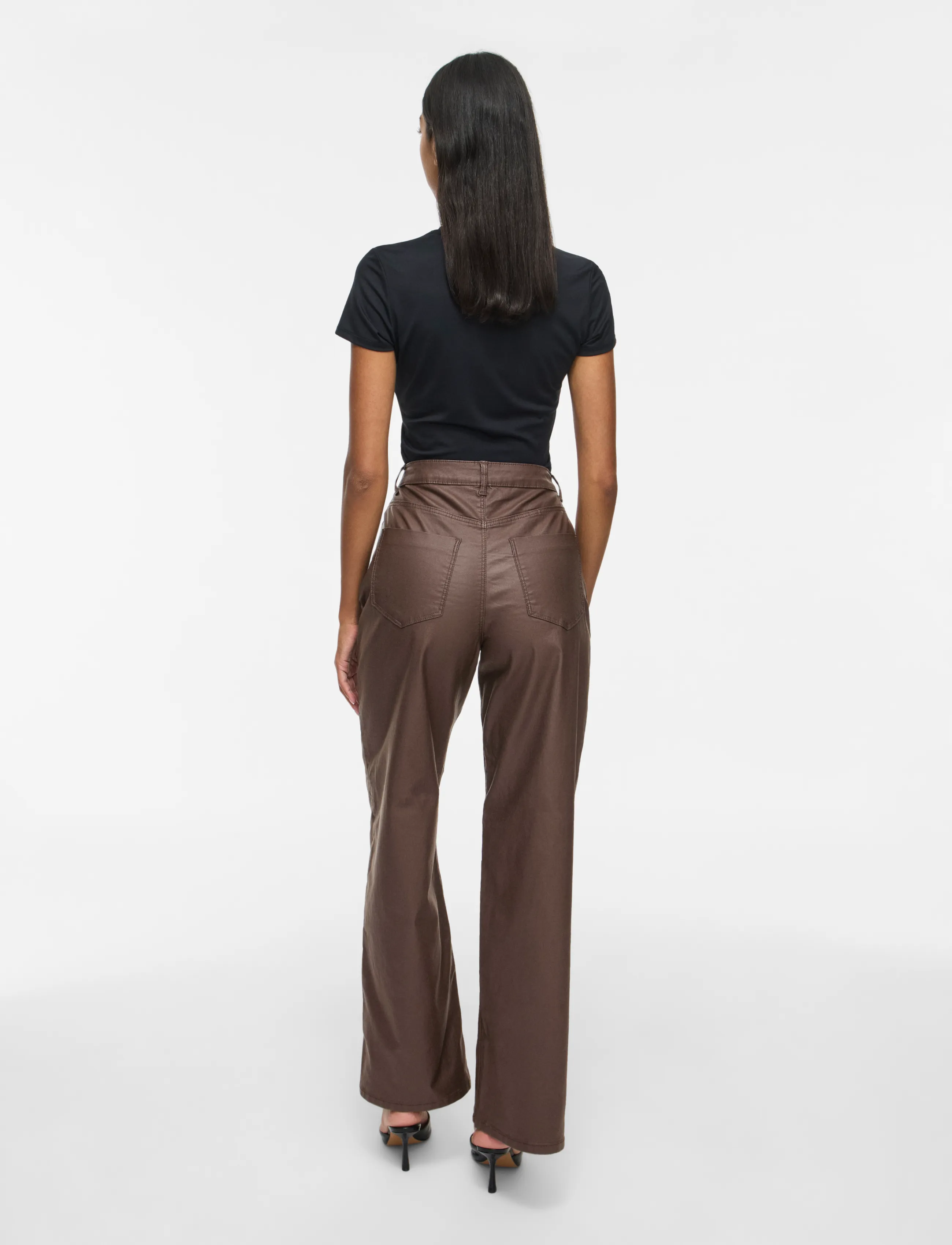 Vila - VIFREYA HW COATED WIDE JEANS/1 - vida jeans - coffee bean - 3