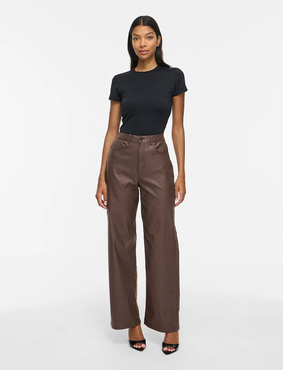 Vila - VIFREYA HW COATED WIDE JEANS/1 - vida jeans - coffee bean - 4