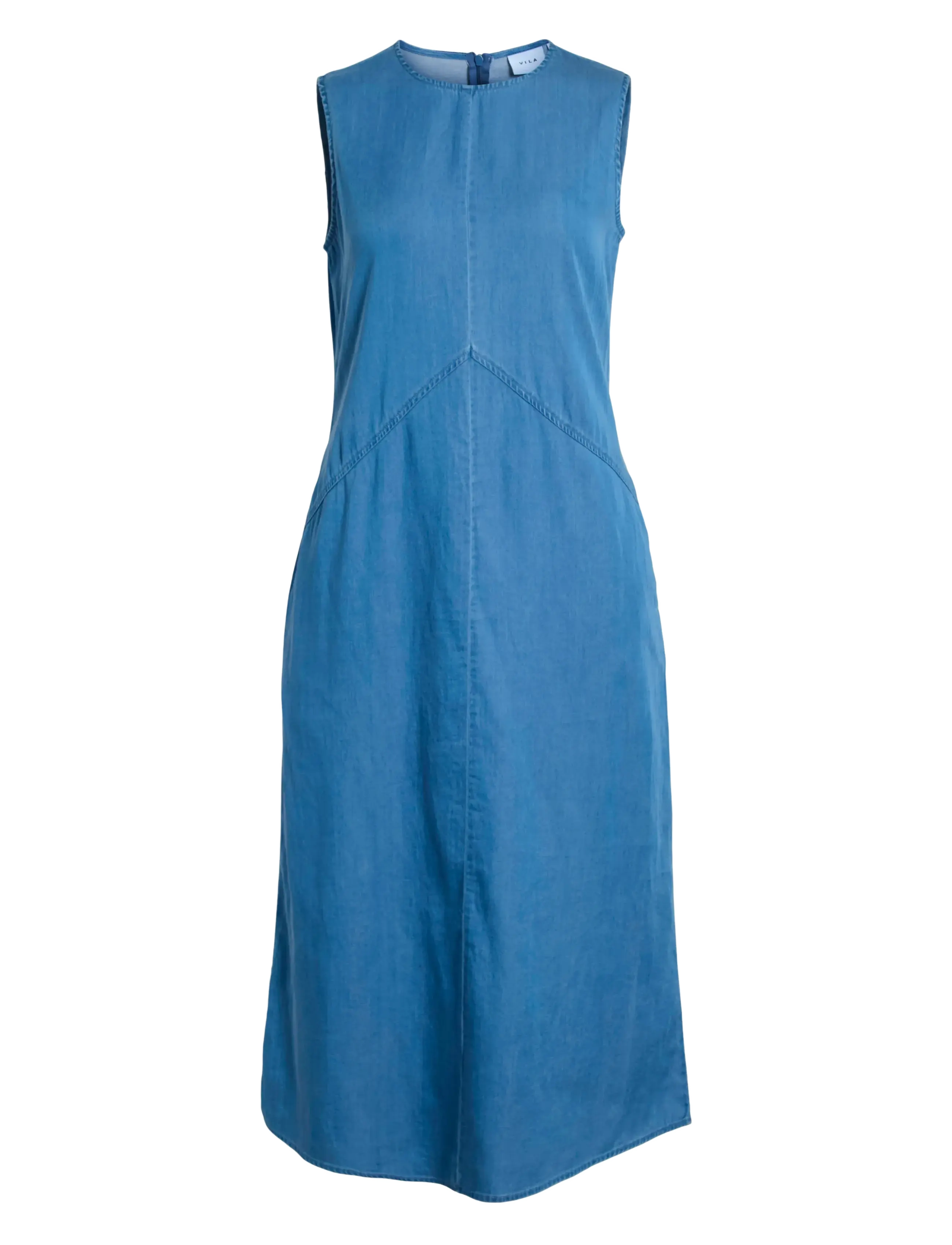 Vila VIBISTA DENIM S/L MIDI DRESS / LS - Kjoler - MEDIUM BLUE DENIM / blue