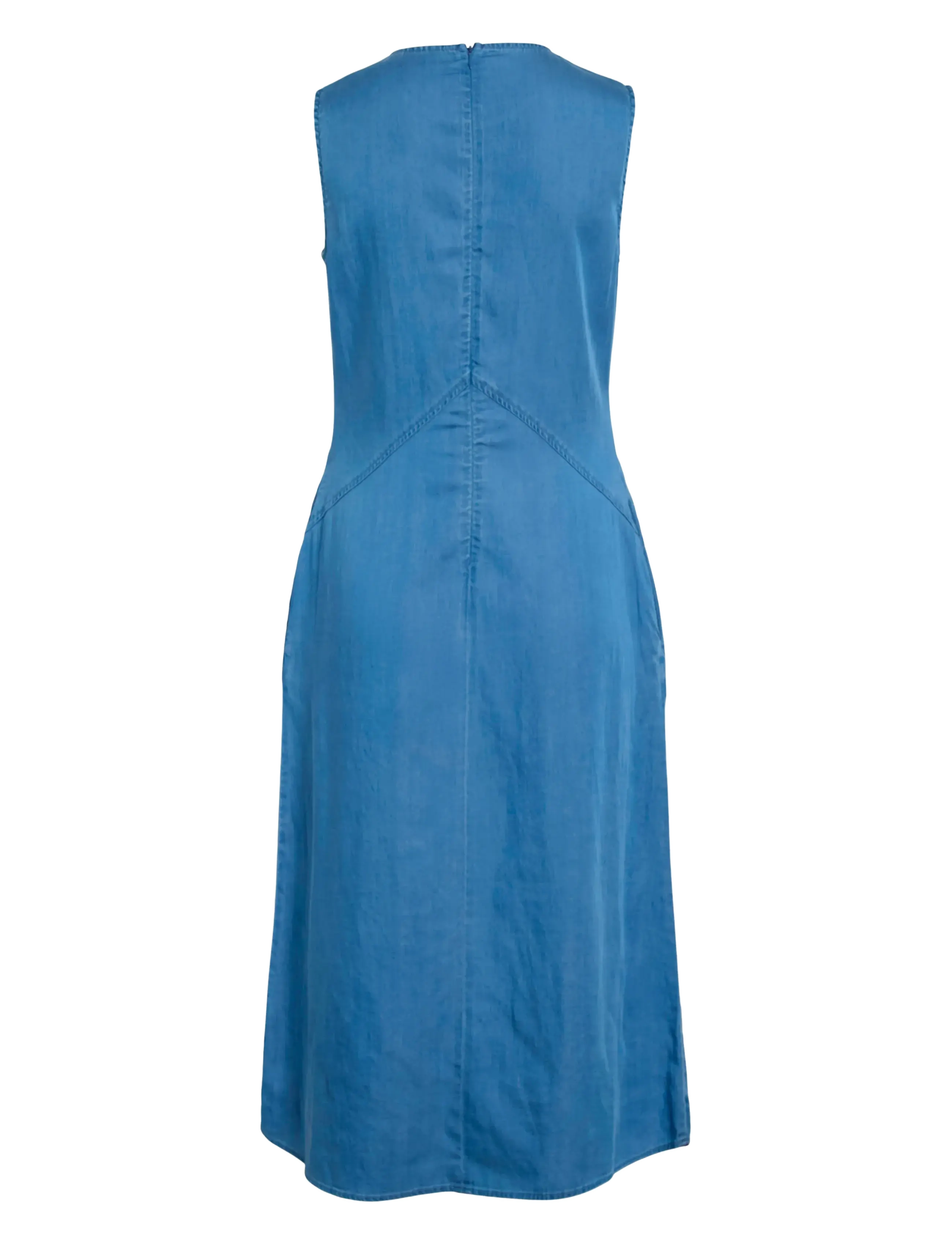 Vila - VIBISTA DENIM S/L MIDI DRESS / LS - farkkumekot - medium blue denim - 1
