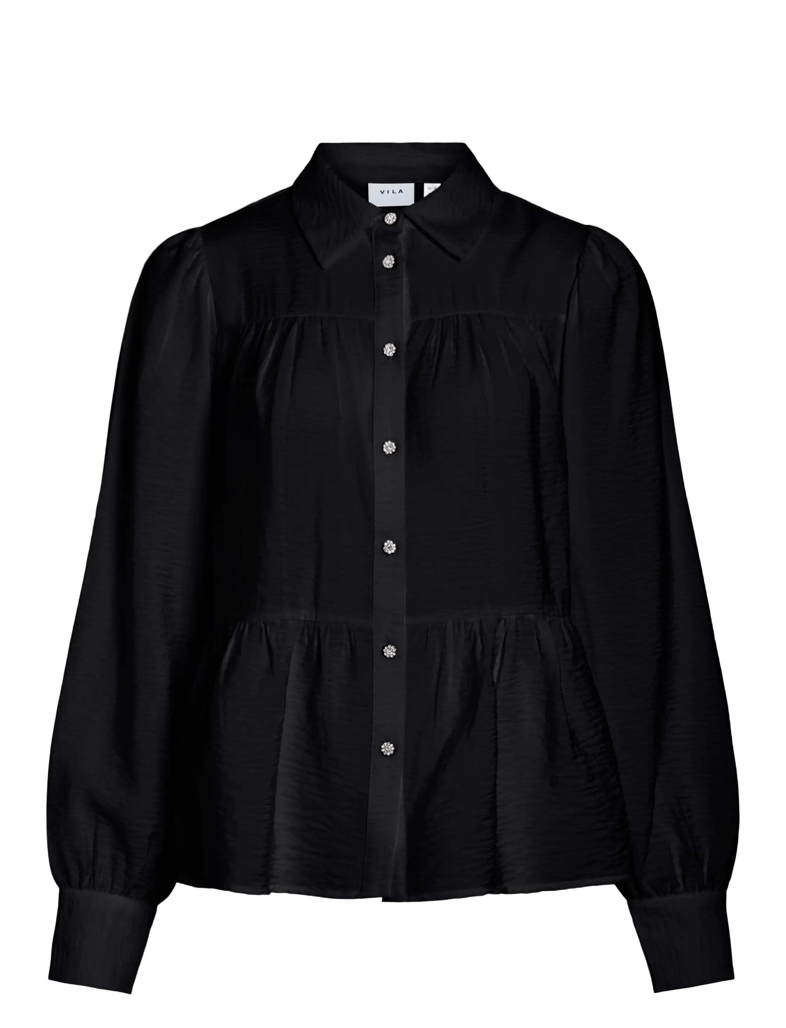 Vila Vikatria New L/S Shirt, 36, Black, Skjorter > Langærmede, Dame
