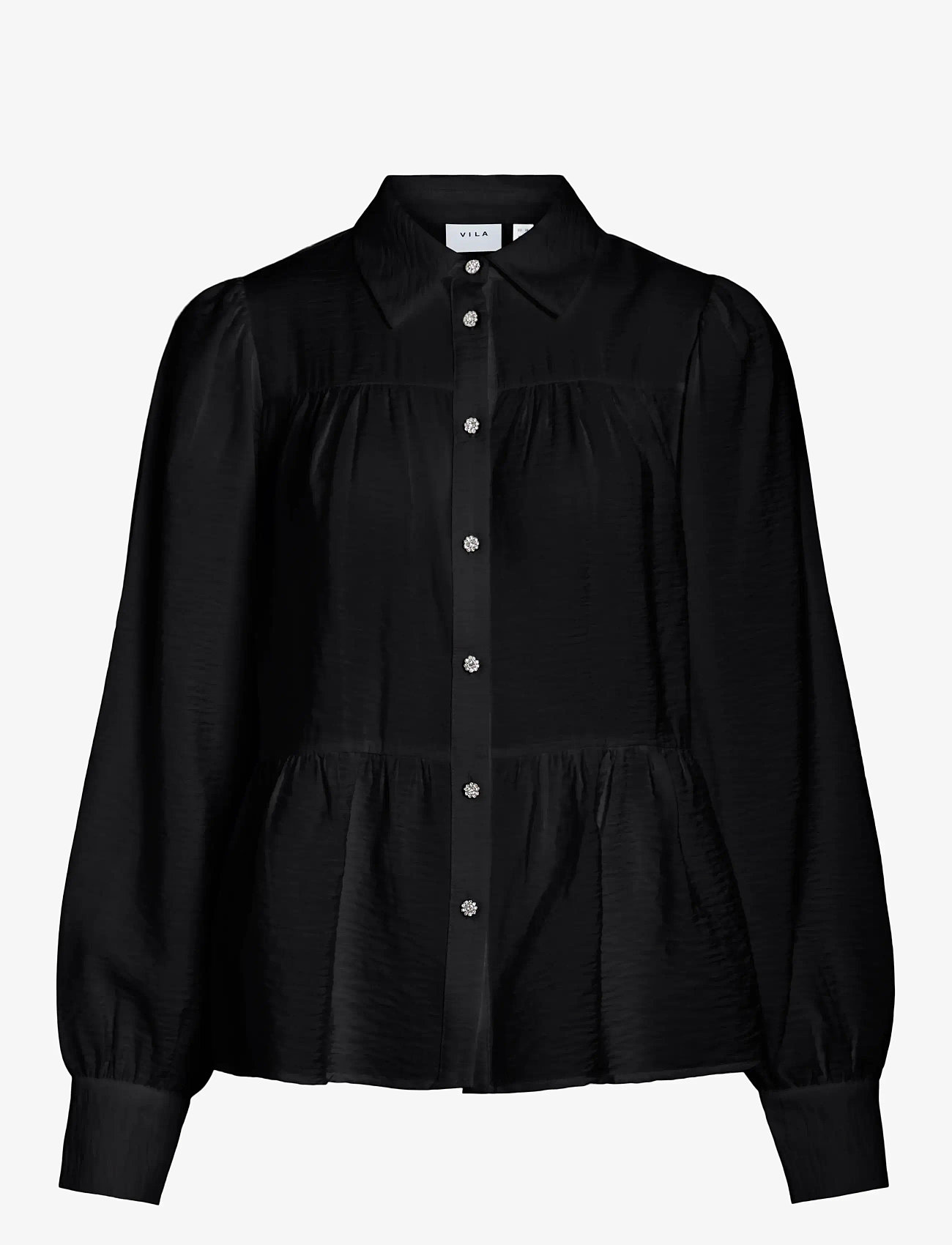 Vila - VIKATRIA NEW L/S SHIRT - långärmade skjortor - black - 0