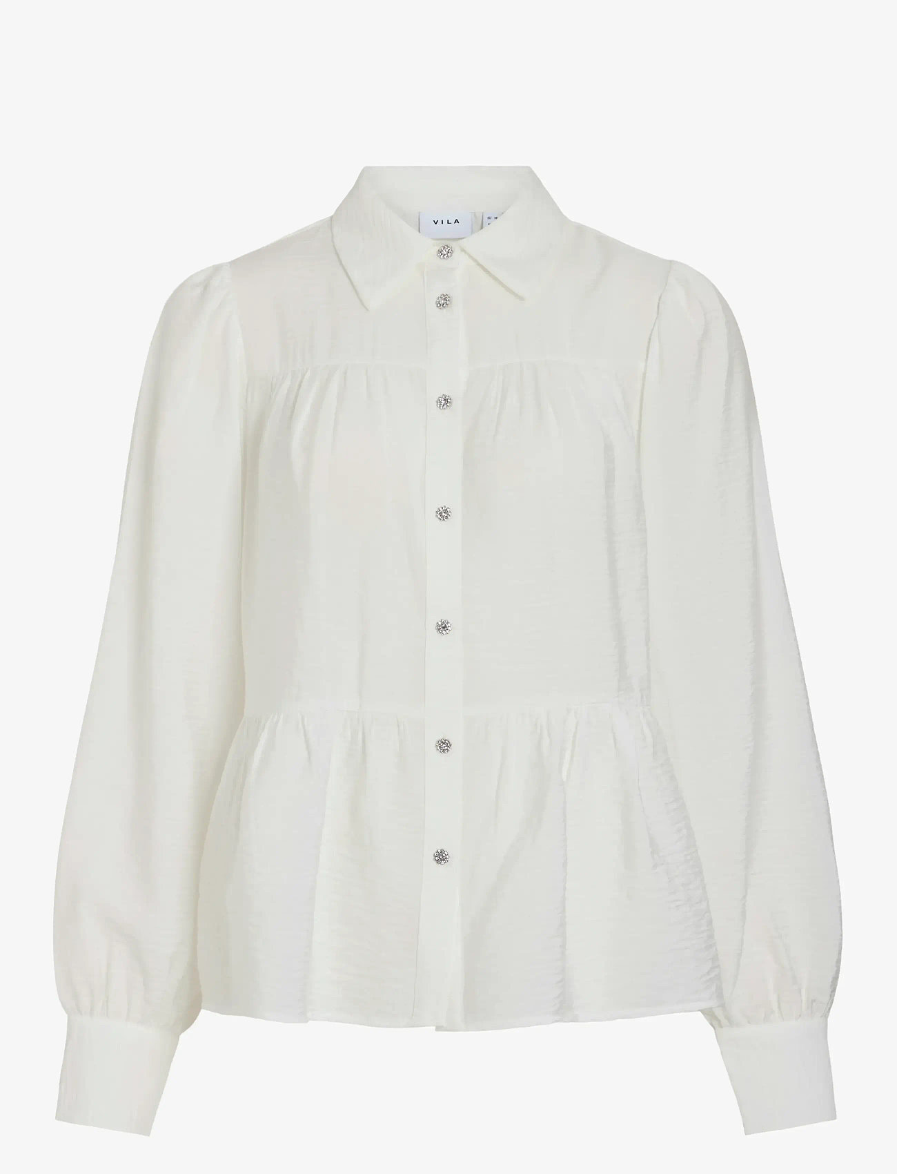 Vila - VIKATRIA NEW L/S SHIRT - långärmade skjortor - cloud dancer - 1