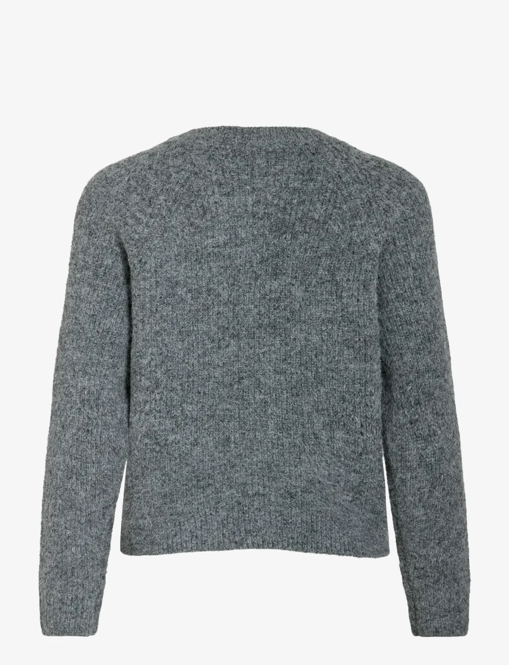Vila - VICHEENA O-NECK L/S BUTTON KNIT CARDIGAN - cardigans - medium grey melange - 1