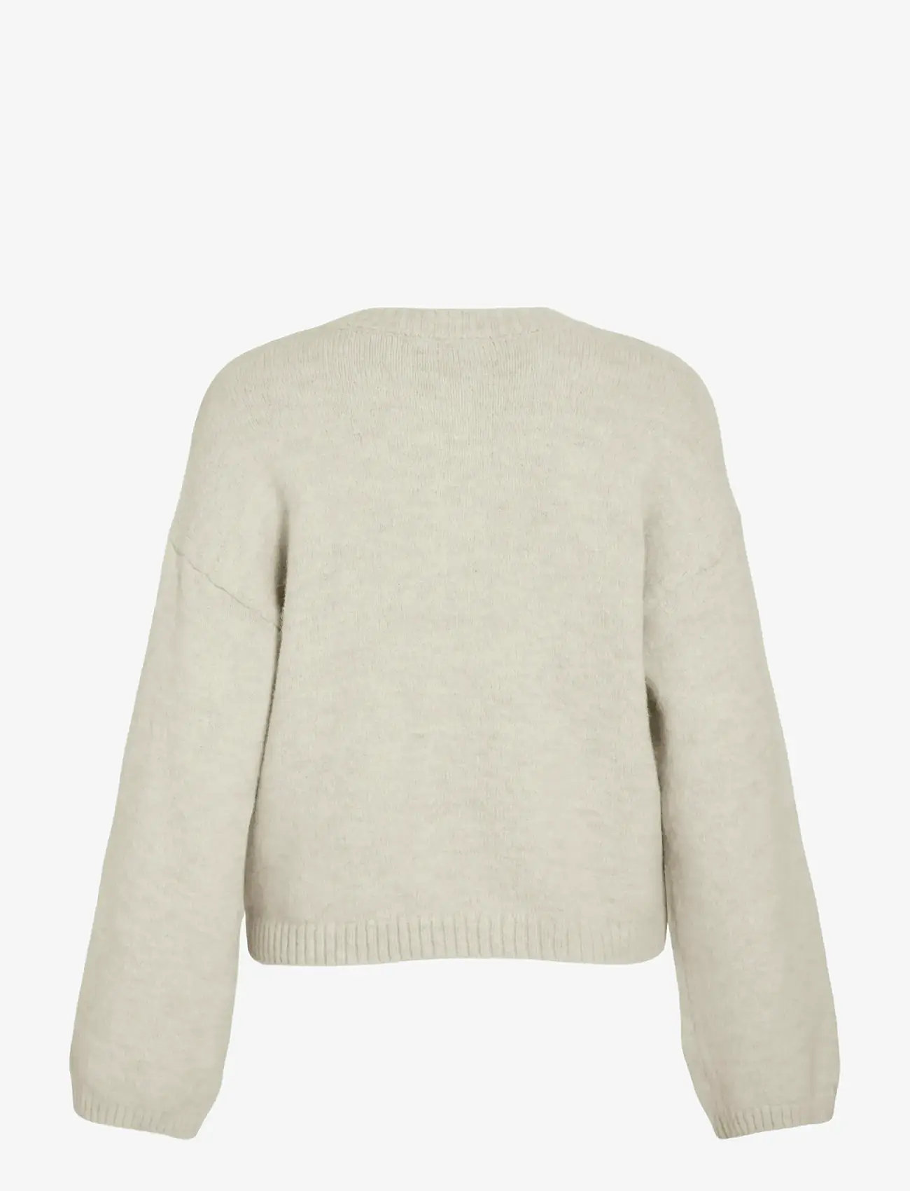 Vila - VIFOLI O-NECK L/S BUTTON KNIT CARDIGAN - hnepptar peysur - natural melange - 1