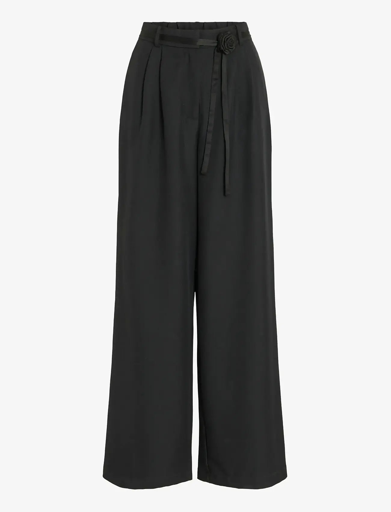 Vila - VICATALINA HW WIDE PANTS/1 - vida byxor - black beauty - 1