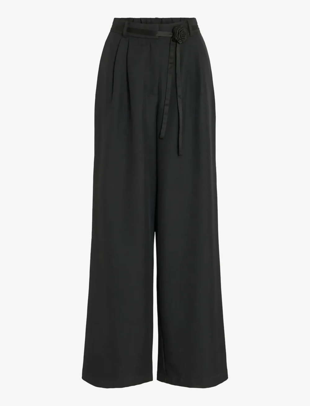 Vila - VICATALINA HW WIDE PANTS/1 - vida byxor - black beauty - 1