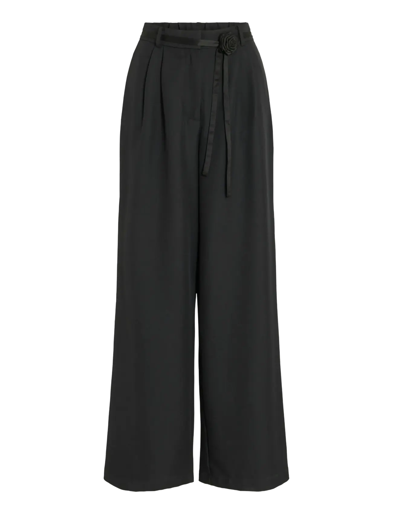 Vila VICATALINA HW WIDE PANTS/1 - Püksid - BLACK BEAUTY / black