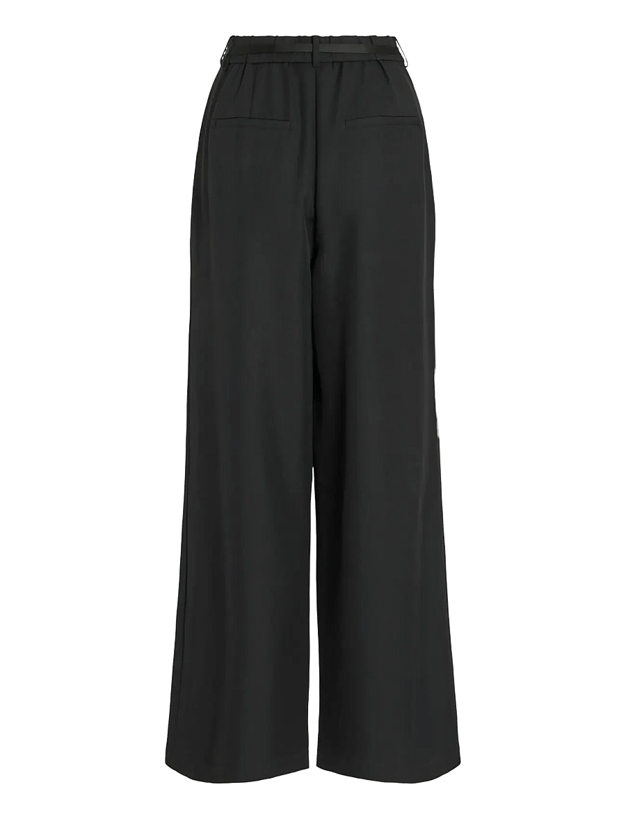 Vila - VICATALINA HW WIDE PANTS/1 - laia säärega püksid - black beauty - 2