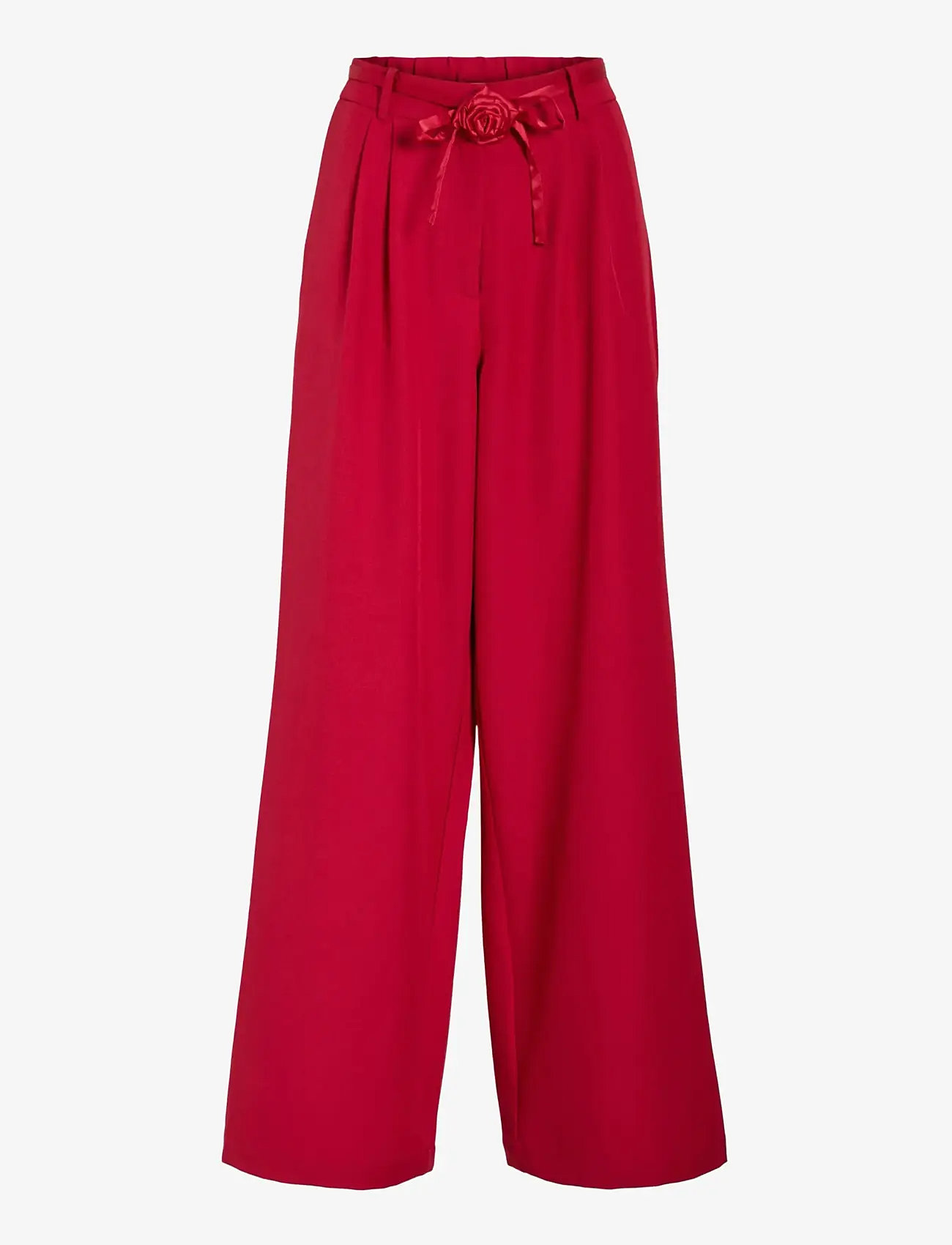 Vila - VICATALINA HW WIDE PANTS/1 - wide leg trousers - jester red - 1