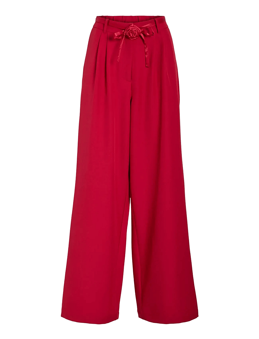Vila - VICATALINA HW WIDE PANTS/1 - hosen mit weitem bein - jester red - 1