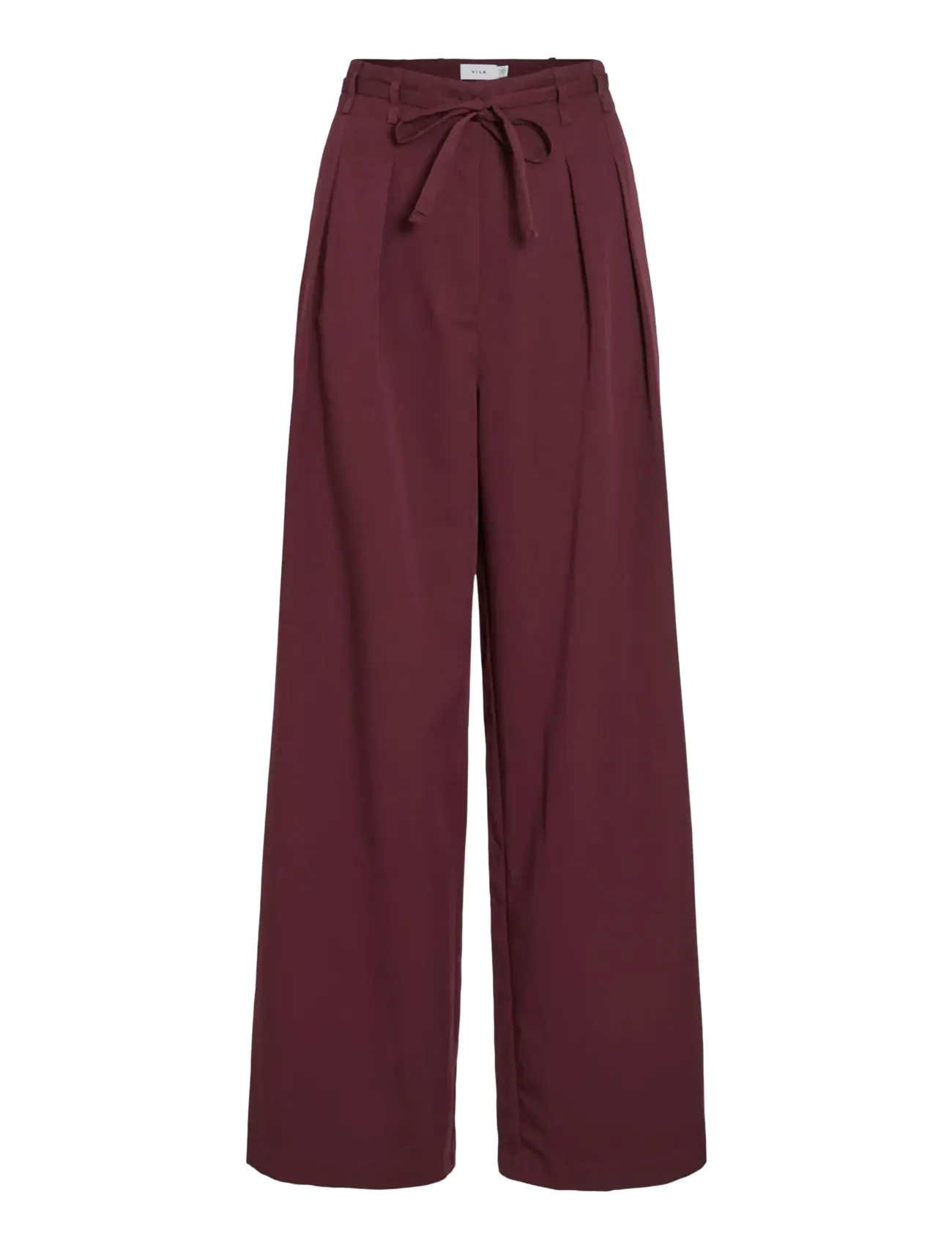 VILA Vipeyton Hw Wide Tie Hosen Burgundy - 36 - Damen