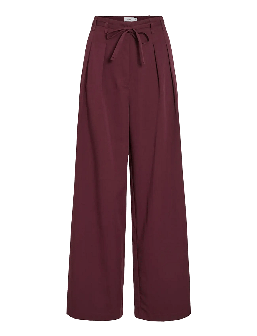 Vila - VIPEYTON HW WIDE TIE PANTS - hosen mit weitem bein - fig - 1