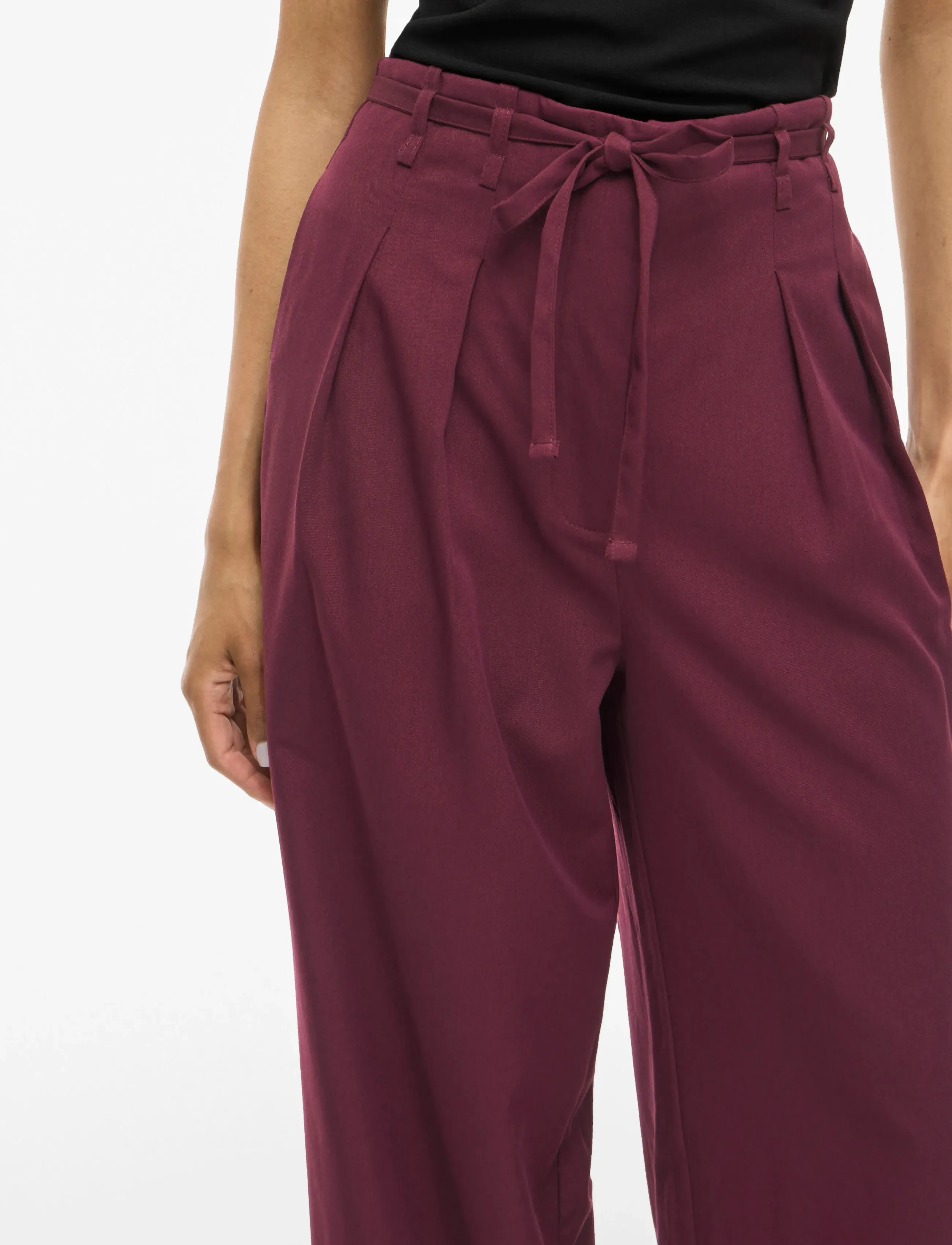 Vila - VIPEYTON HW WIDE TIE PANTS - party wear at outlet prices - fig - 4