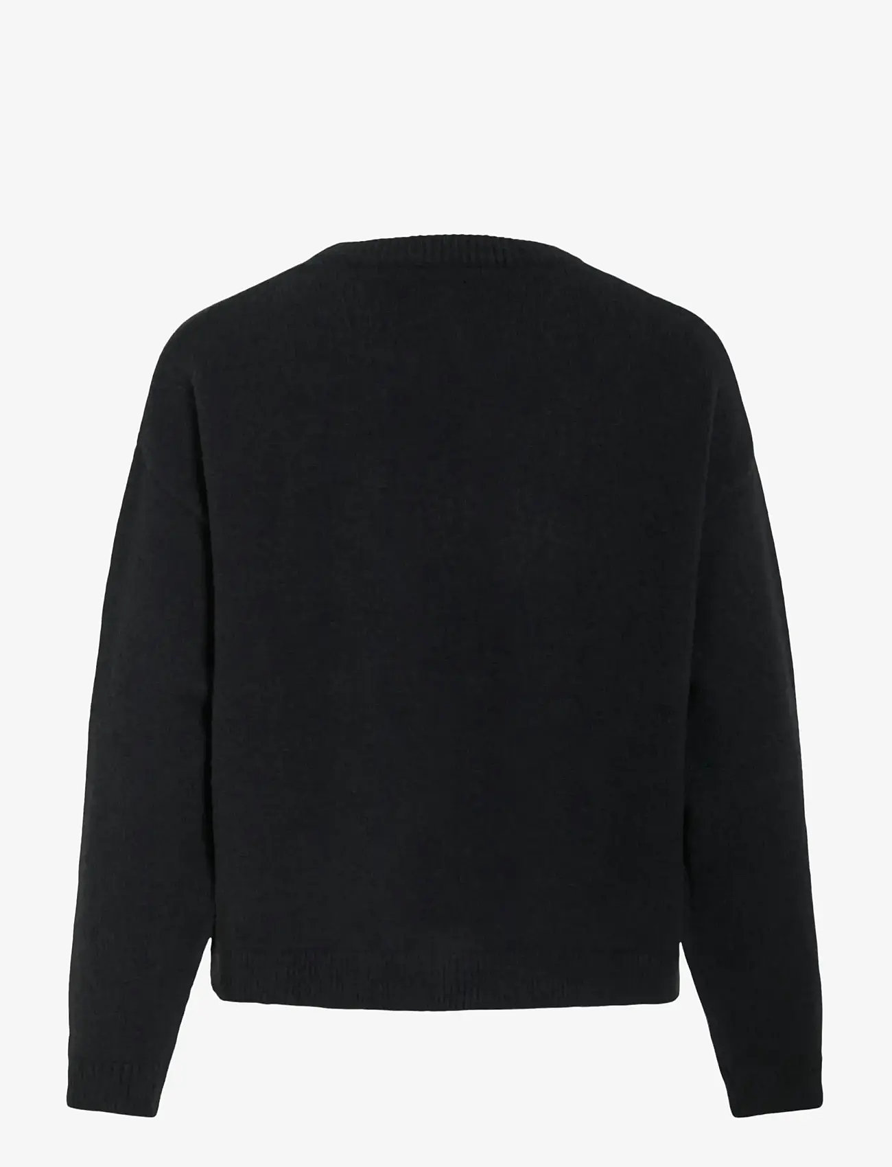 Vila - VIBRIANNA O-NECK L/S BOW KNIT CARDIGAN - koftor - black beauty - 2