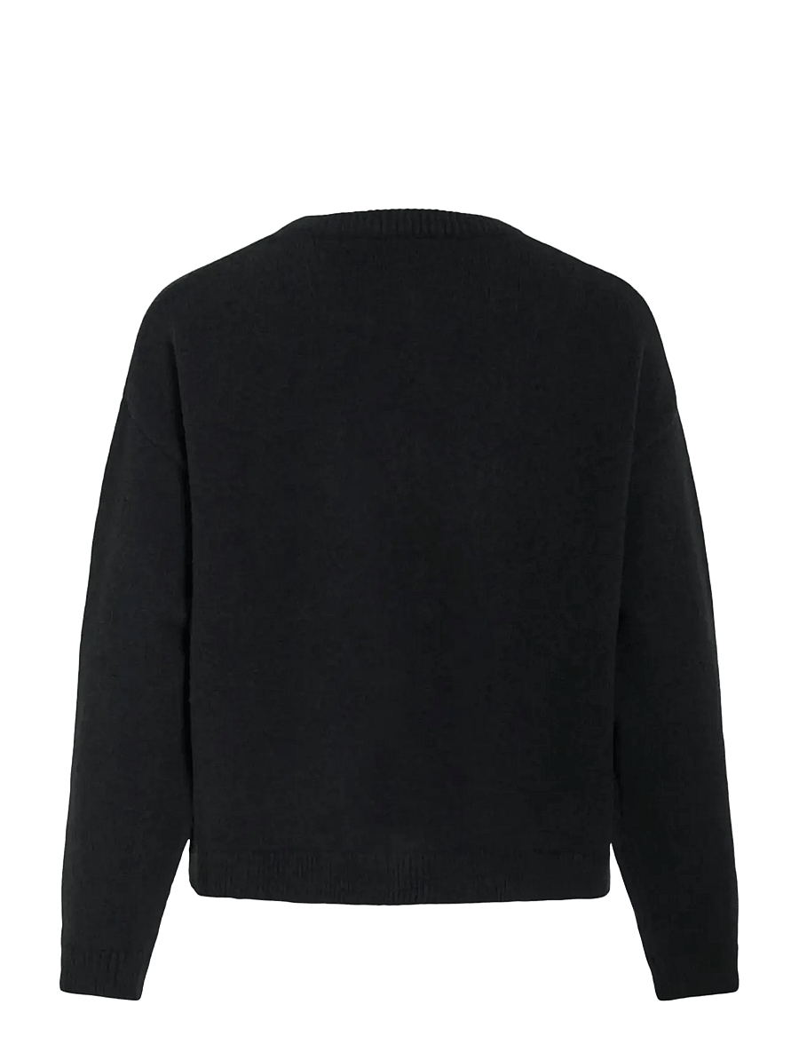 Vila - VIBRIANNA O-NECK L/S BOW KNIT CARDIGAN - koftor - black beauty - 2