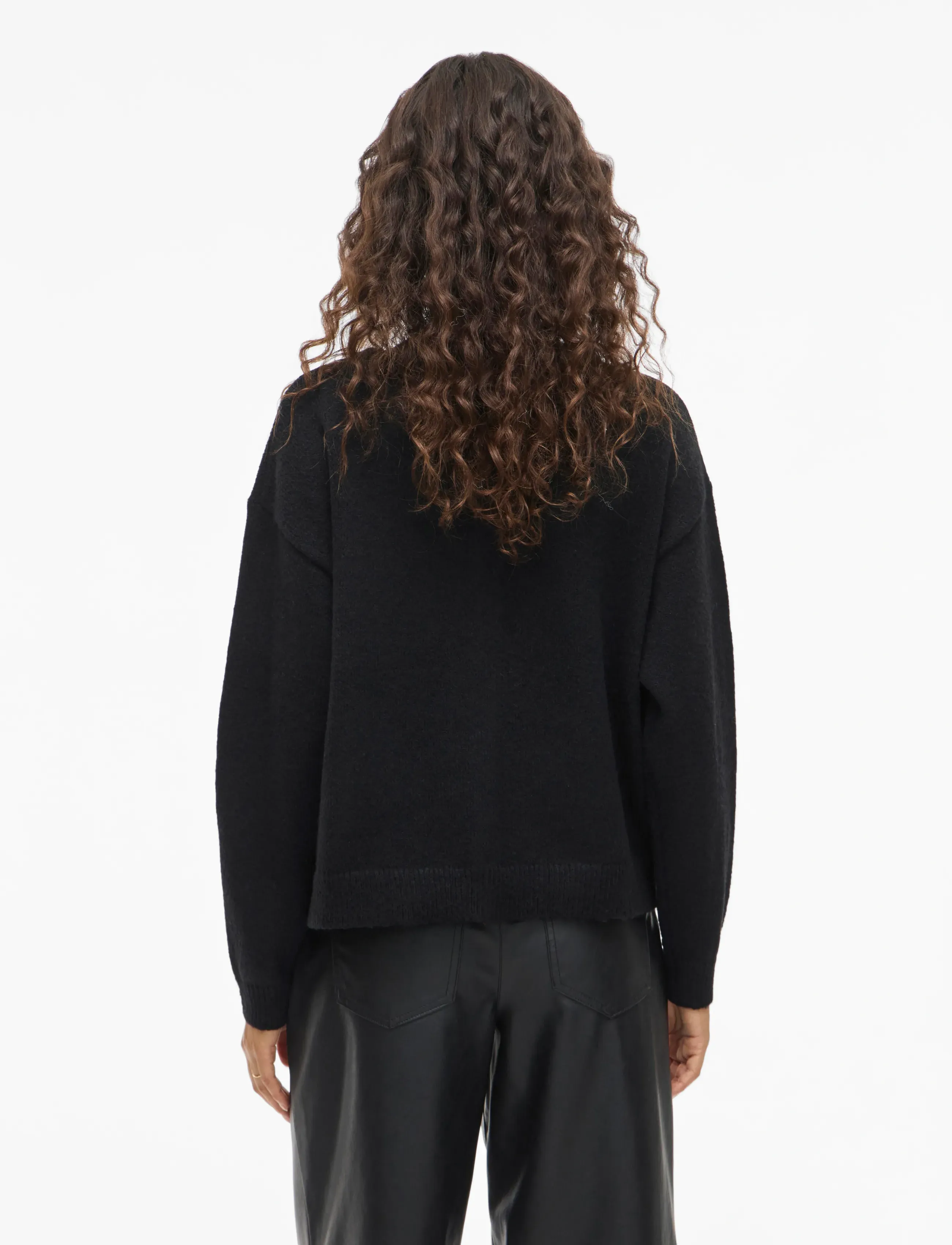Vila - VIBRIANNA O-NECK L/S BOW KNIT CARDIGAN - cardigans - black beauty - 3