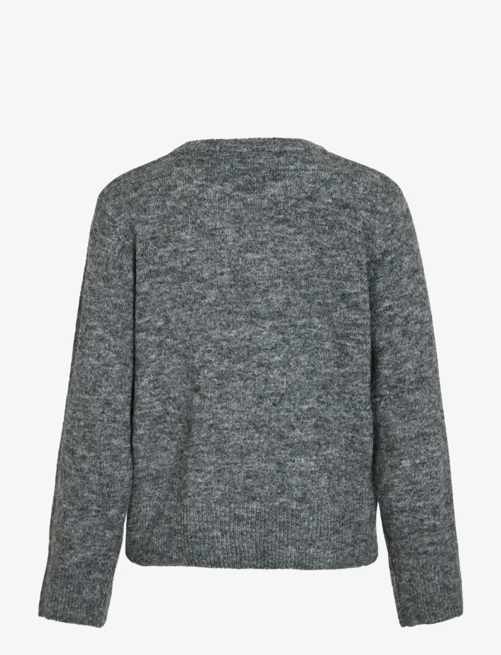 Vila - VIMELIE O-NECK L/S DETAIL KNIT TOP/R - neulepuserot - medium grey melange - 2