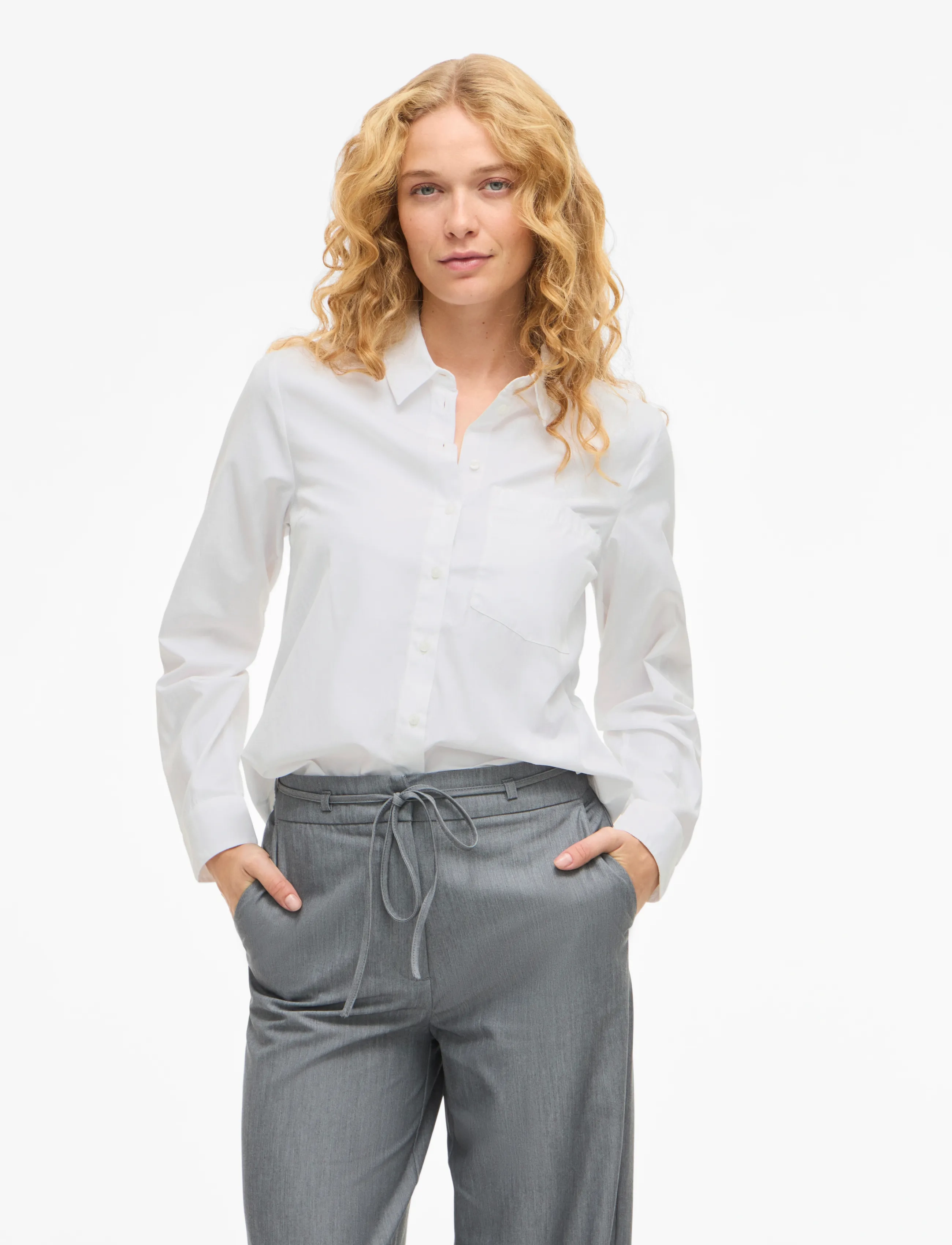 Vila Vidarma L/S Regular Shirt Noos, 38, Shirts, Weiß - Long-sleeved, Frauen