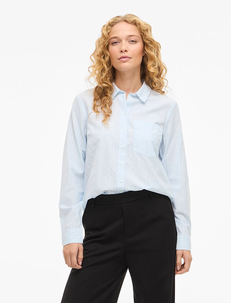 Vila - VIDARMA L/S REGULAR SHIRT - NOOS - långärmade skjortor - nantucket breeze - 0