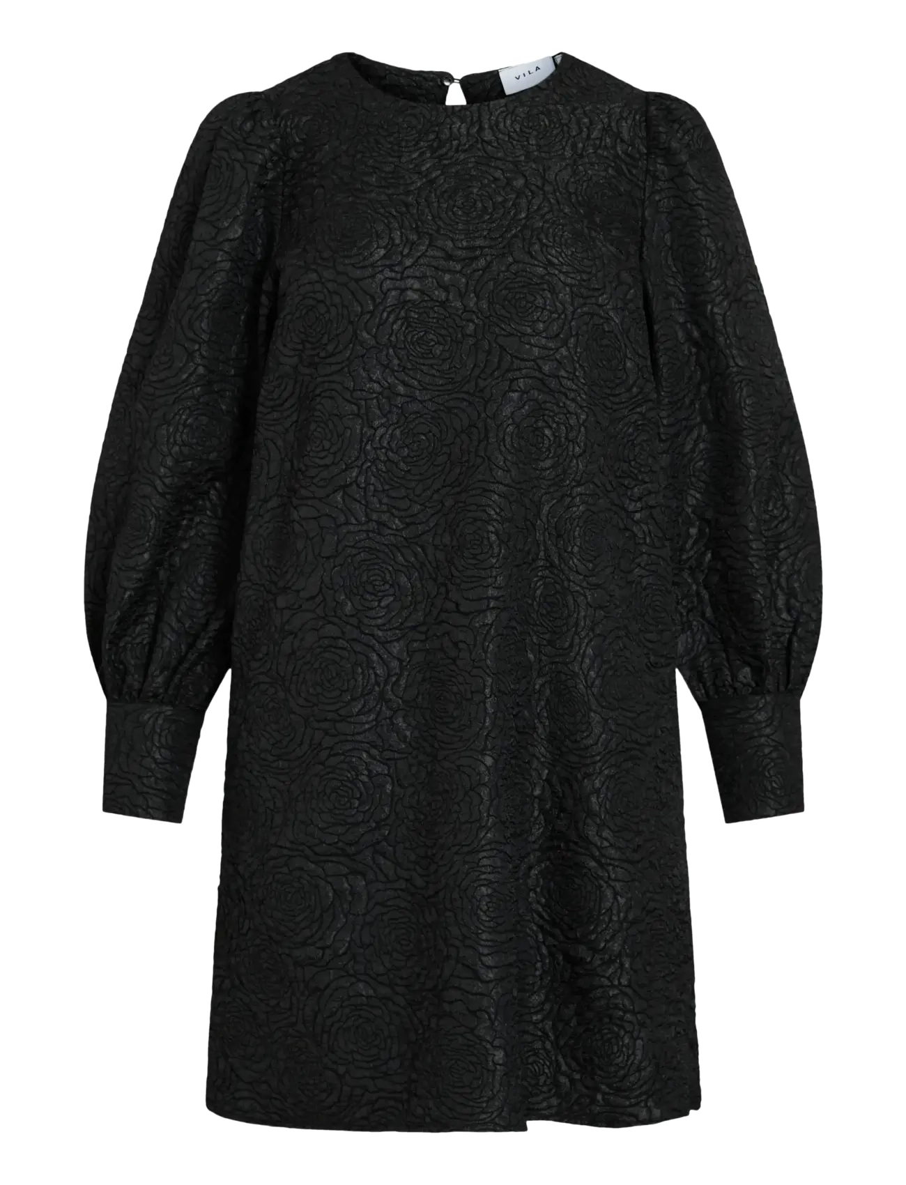 Vila Vitaliama O-Neck L/S Dress/Pr, 38, Black, Kjoler > Kort Kjole, Dame