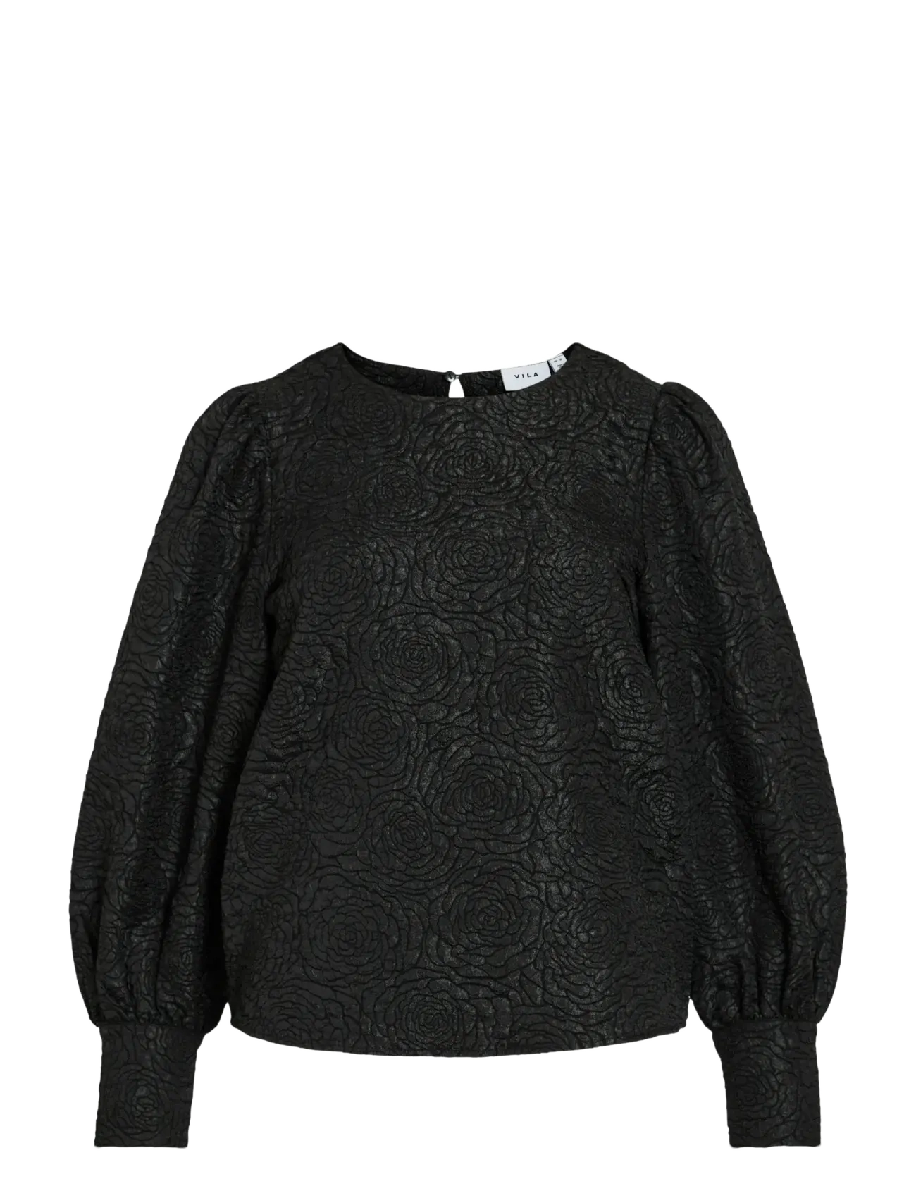 Vila Vitaliama O-Neck L/S Top/Pr, 38, Black, Bluser > Langærmede, Dame
