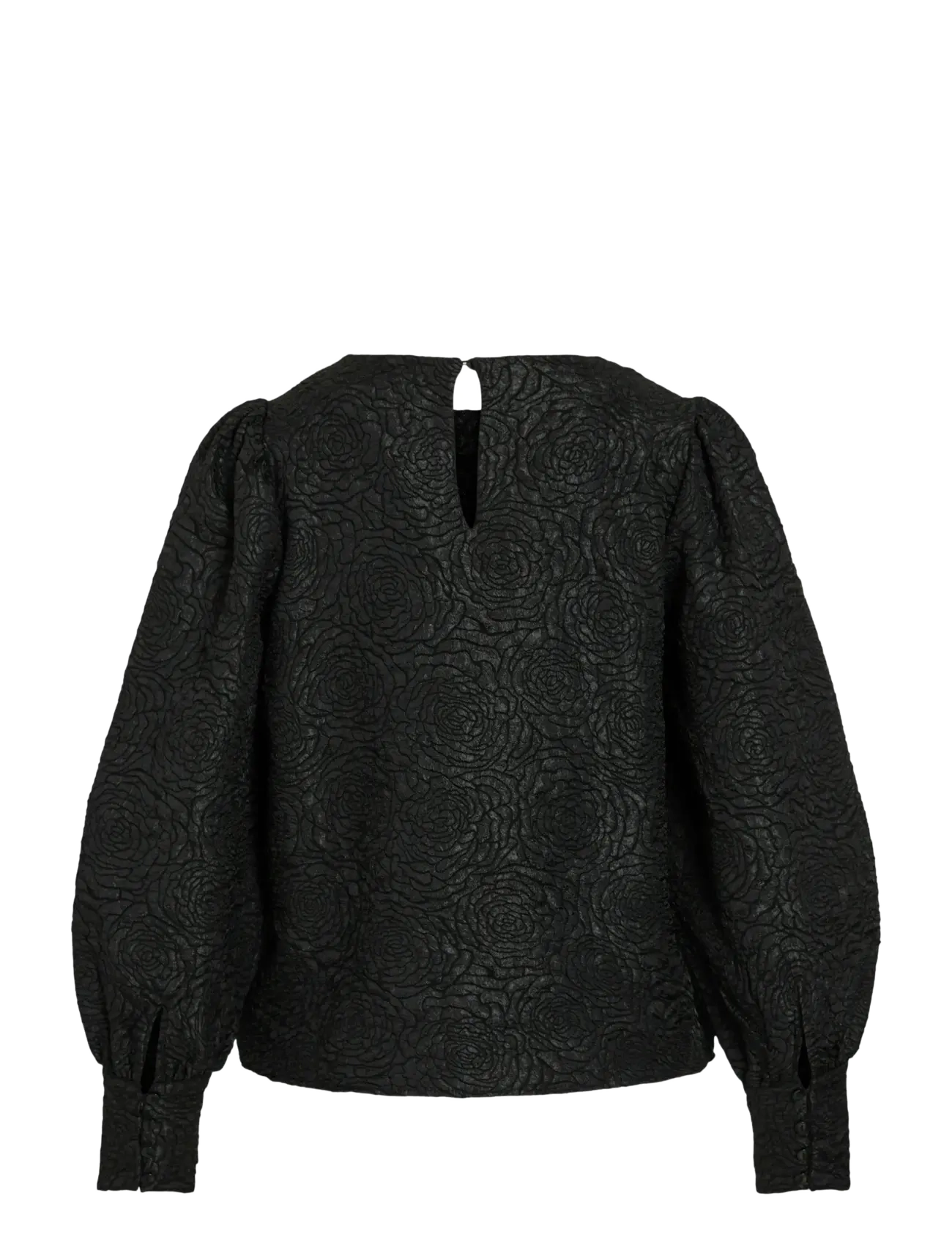 Vila - VITALIAMA O-NECK L/S TOP/PR - langärmlige blusen - black beauty - 1