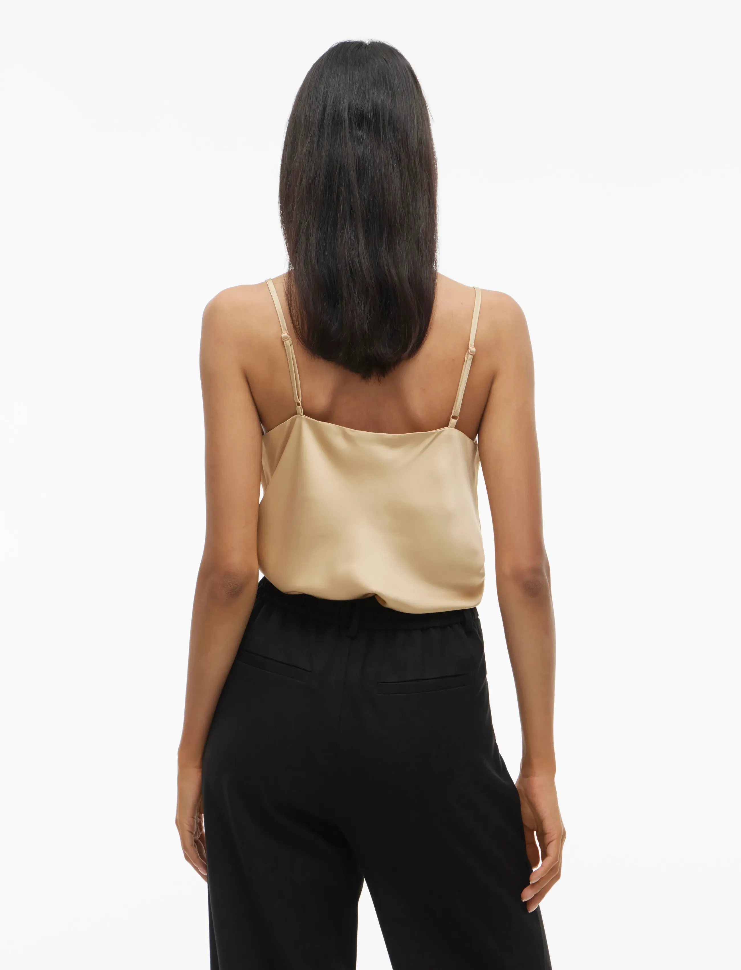 Vila - VITHALIA SINGLET WATERFALL TOP/DC - laveste priser - cement - 3