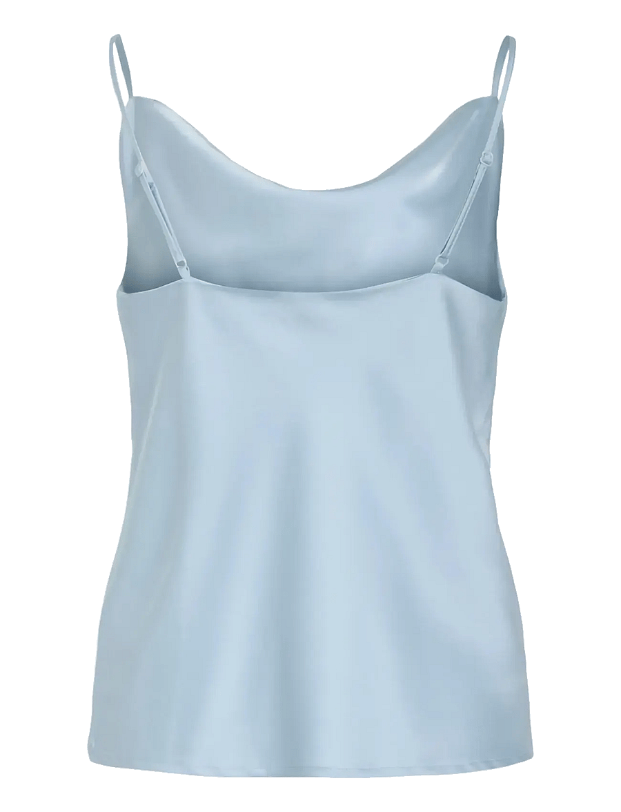 Vila - VITHALIA SINGLET WATERFALL TOP/DC - linnen - winter sky - 2