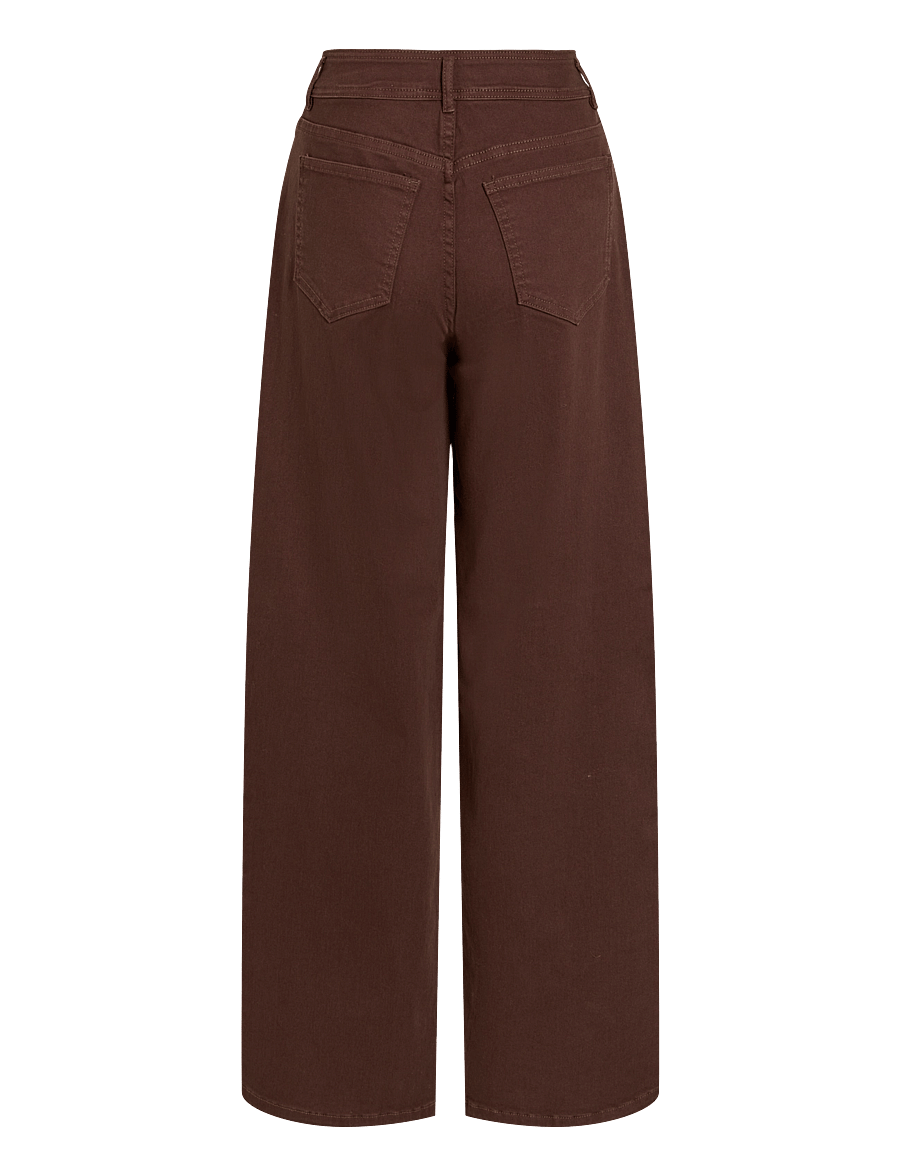 Vila - VICHIA SOLID HW JEANS - wide leg jeans - coffee bean - 1
